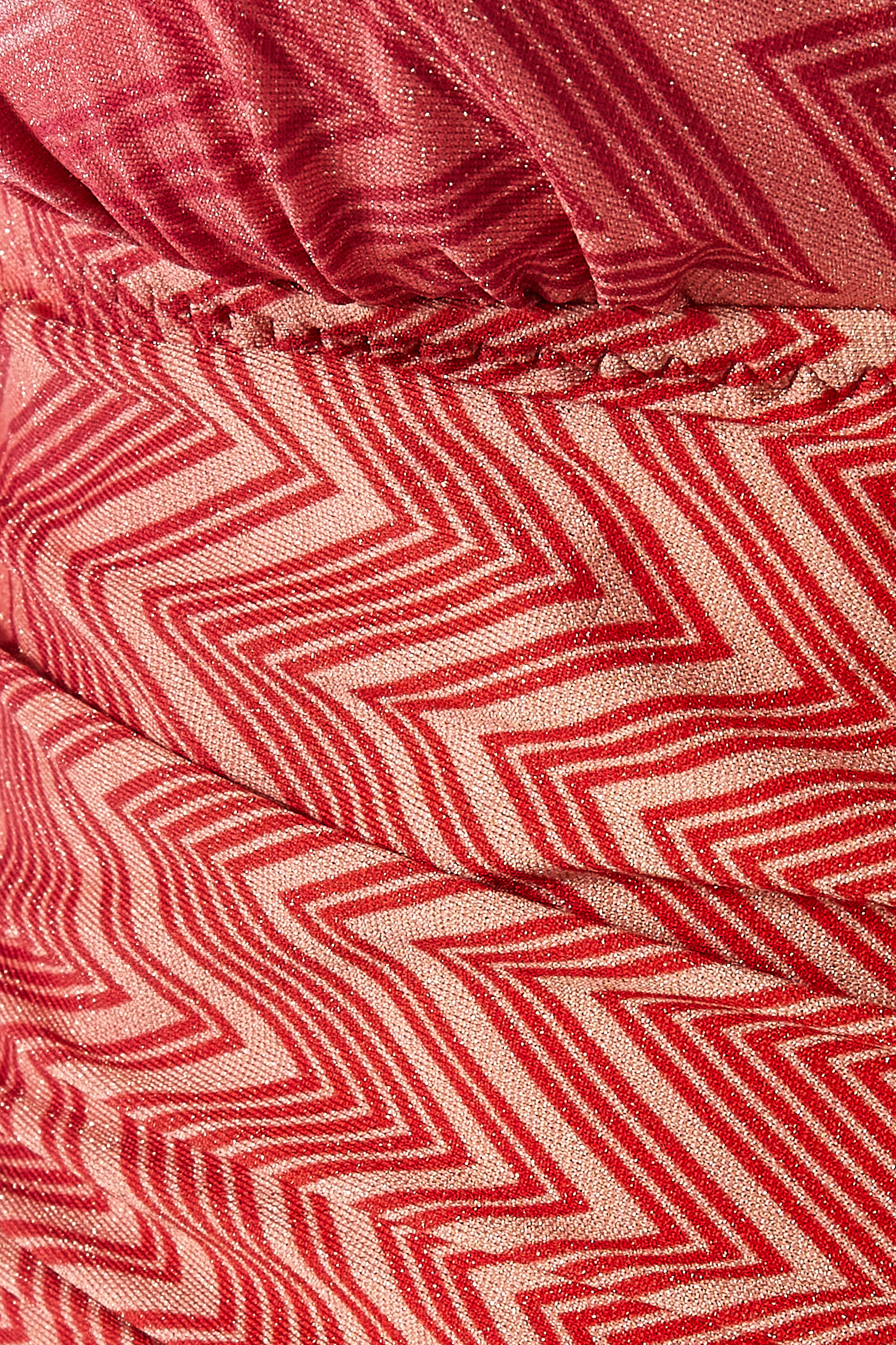 Stretch Nylon Zig Zag Lamé One-Piece Swimsuit