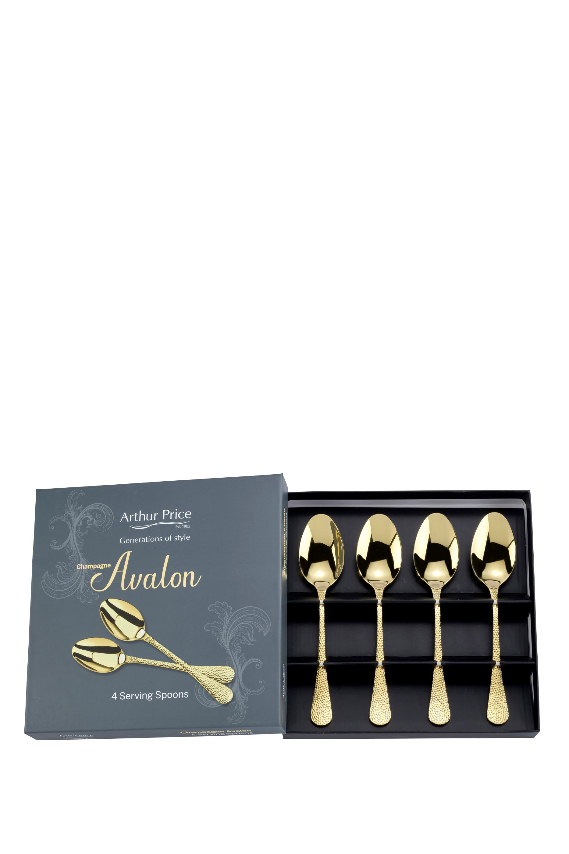 Champagne Avalon Serving Spoon, Set of 4