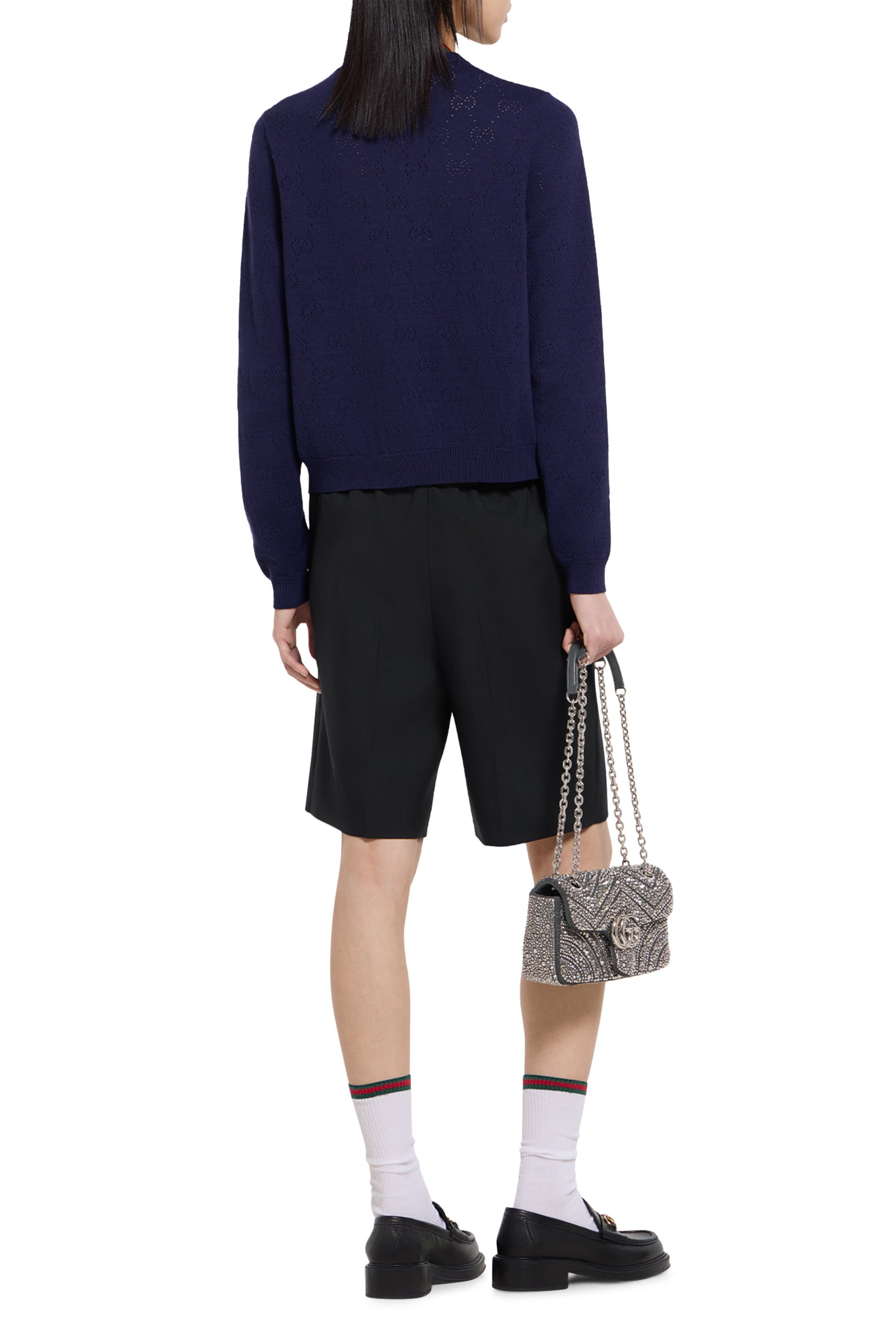 GG Pointelle Cotton Silk Cardigan