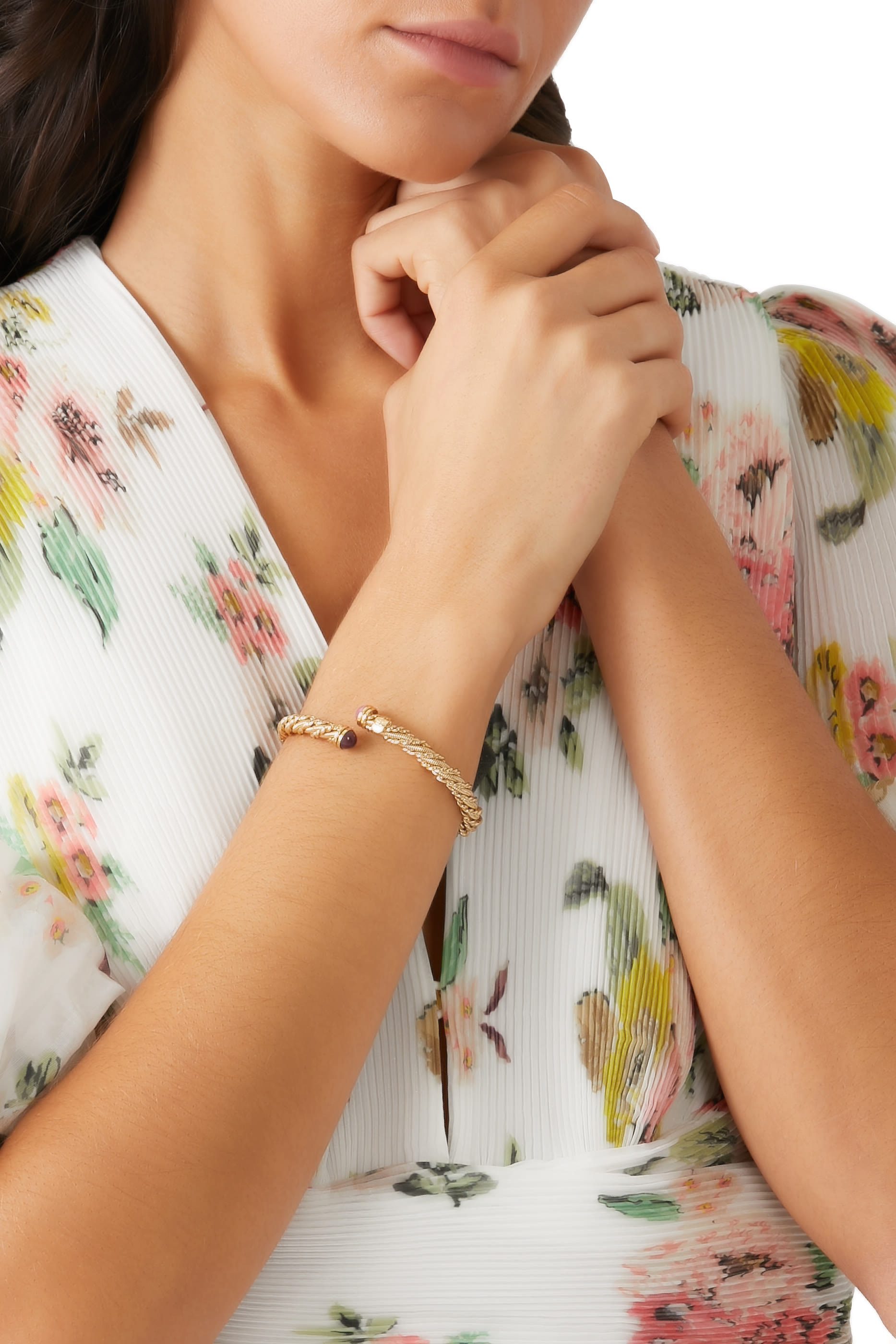 Bonnie Cabochon Bracelet, Gold-Plated Brass