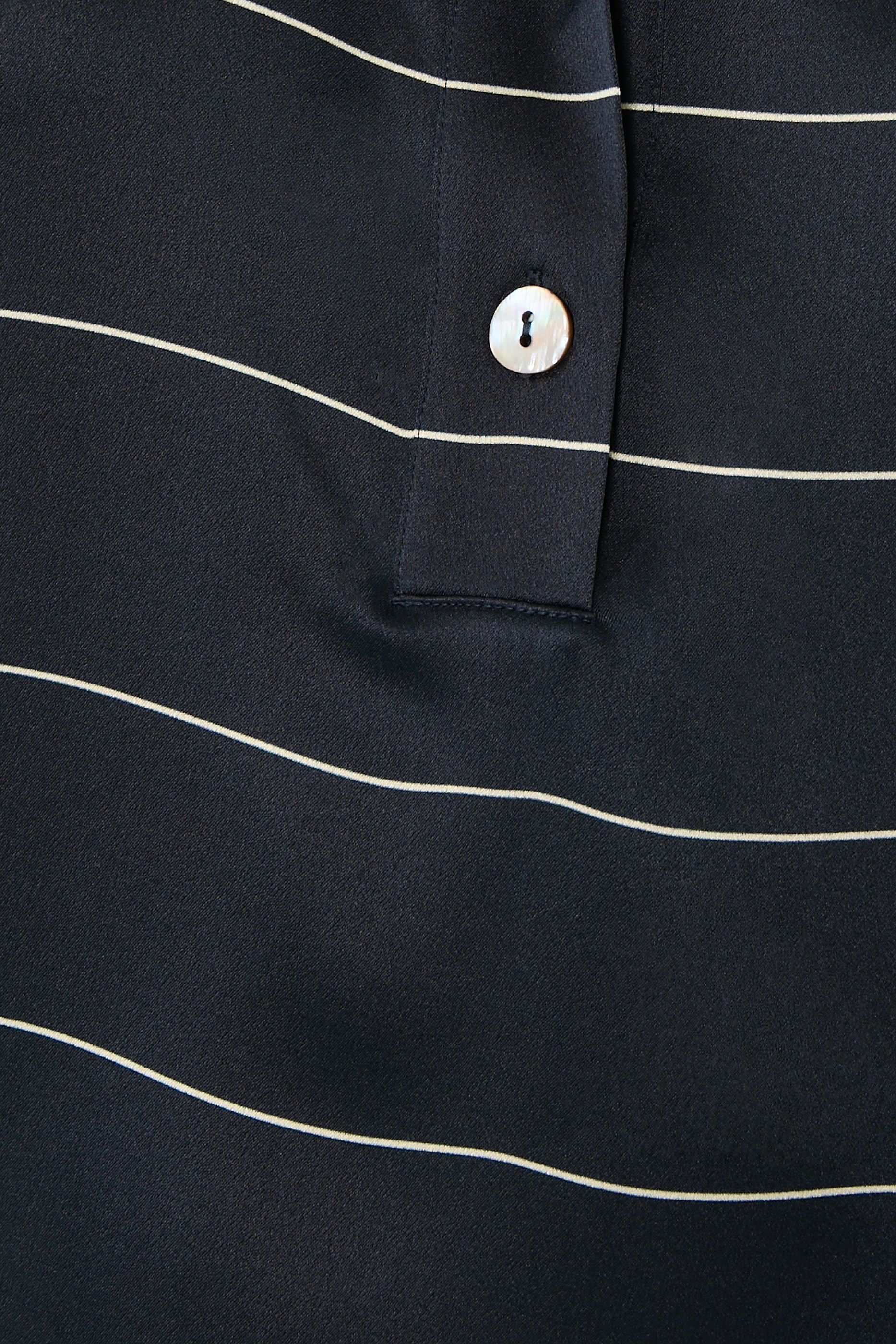 Knit-Collar Striped Silk Polo Shirt