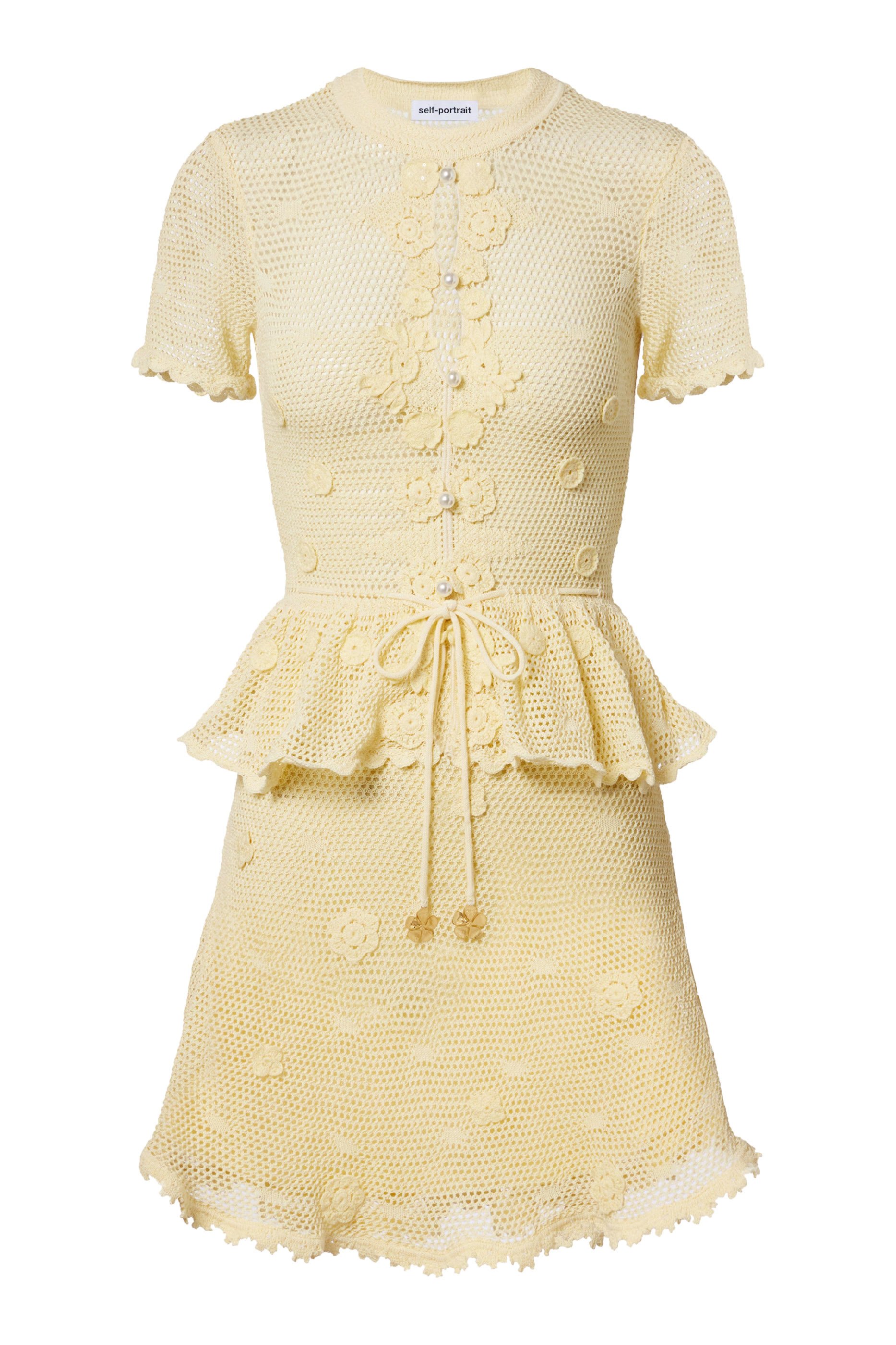 Floral Crochet Mini Dress 