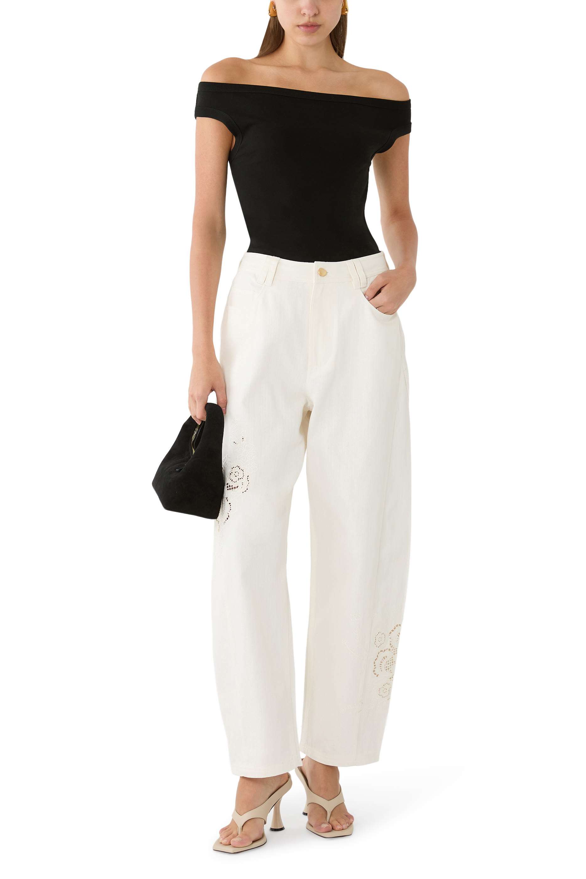  Organic Cotton Off Shoulder Top