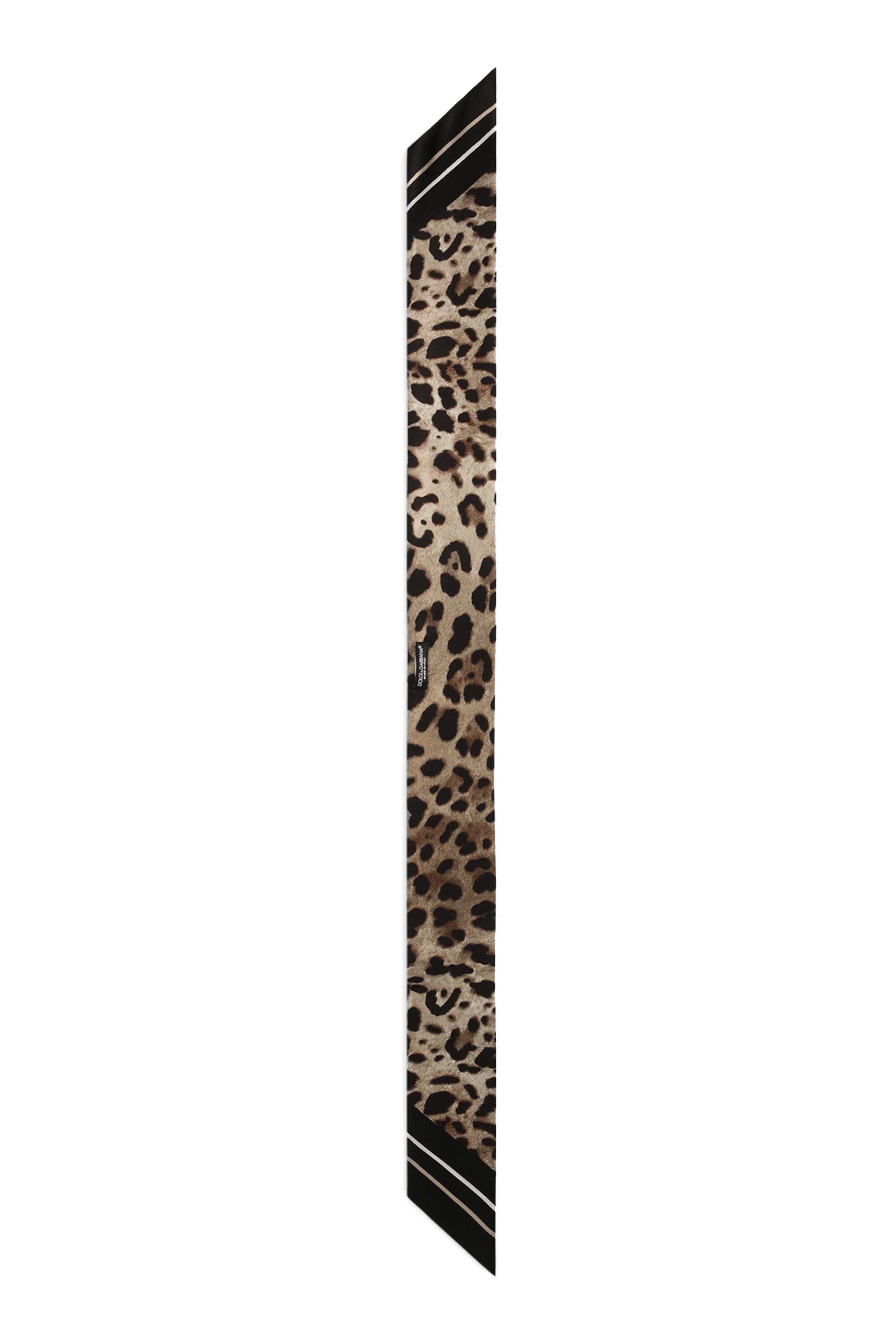 Leopard-Print Twill Headscarf