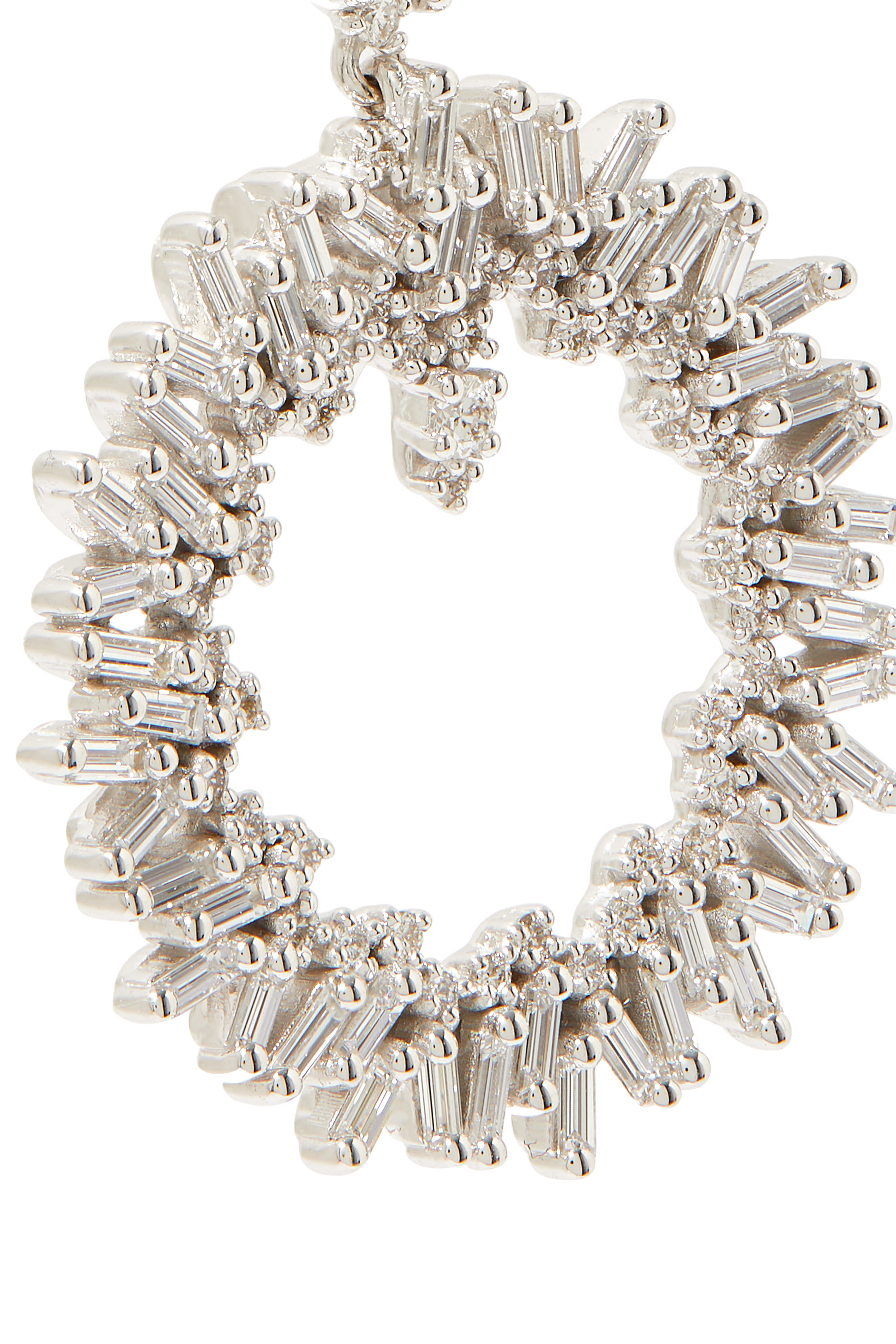 Baguette Earrings, 18K White Gold & Diamonds