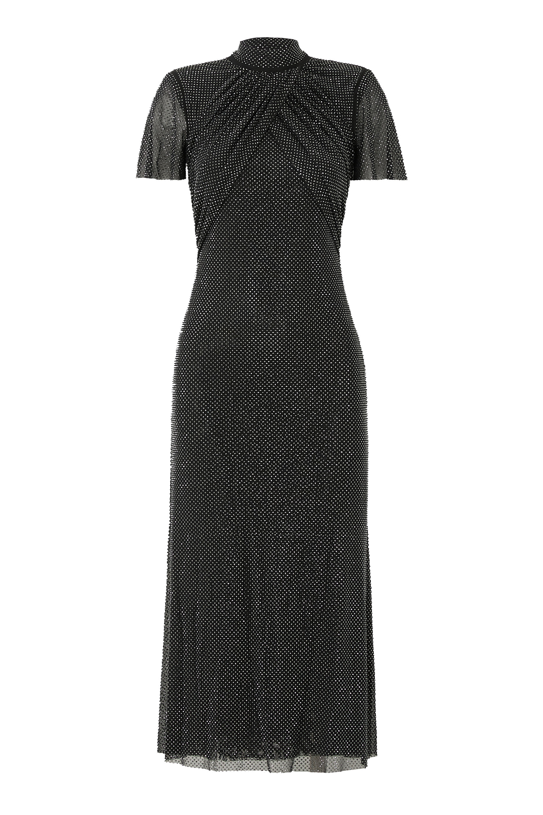 Rhinestone Mesh Midi Dress