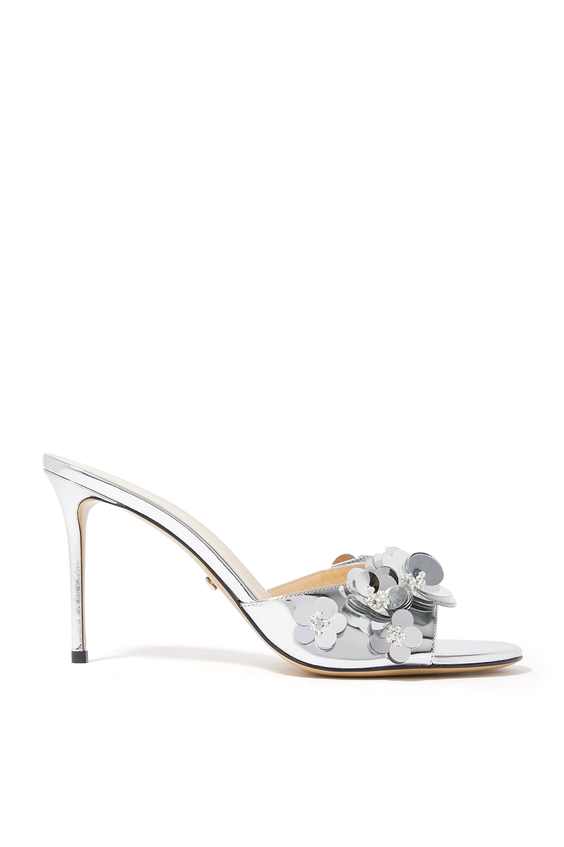 Flowers 95 Metallic Embellished Mules
