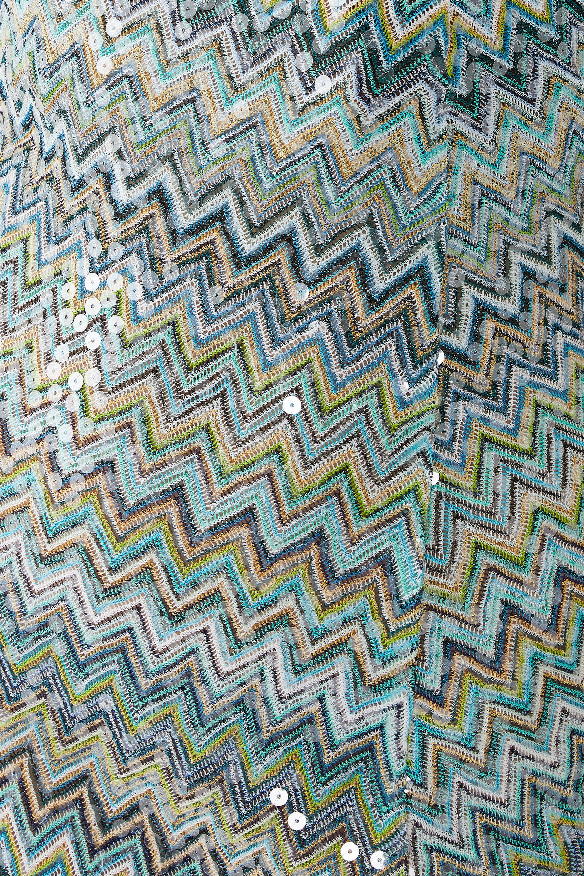 Exclusive Mare Chevron Raschel Sequinned Halter Mini Dress