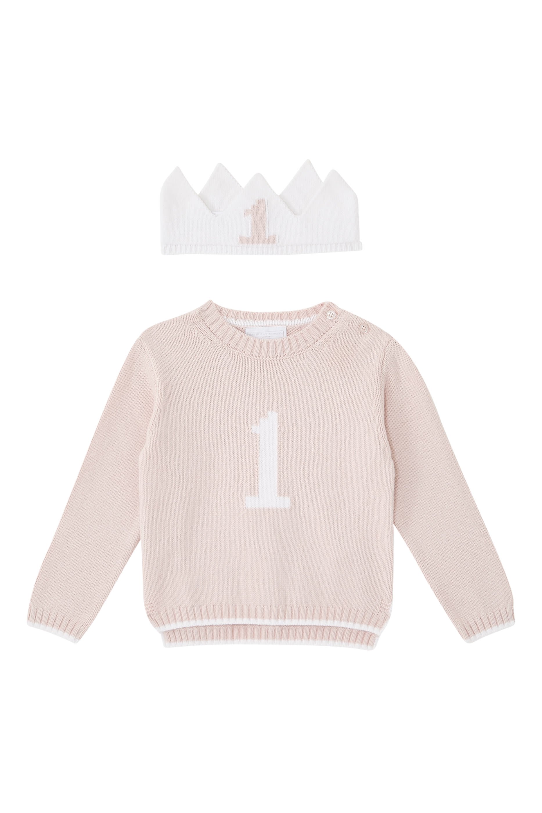 Kids Organic Cotton Blend My 1st Birthday Jumper & Crown Gift Set 