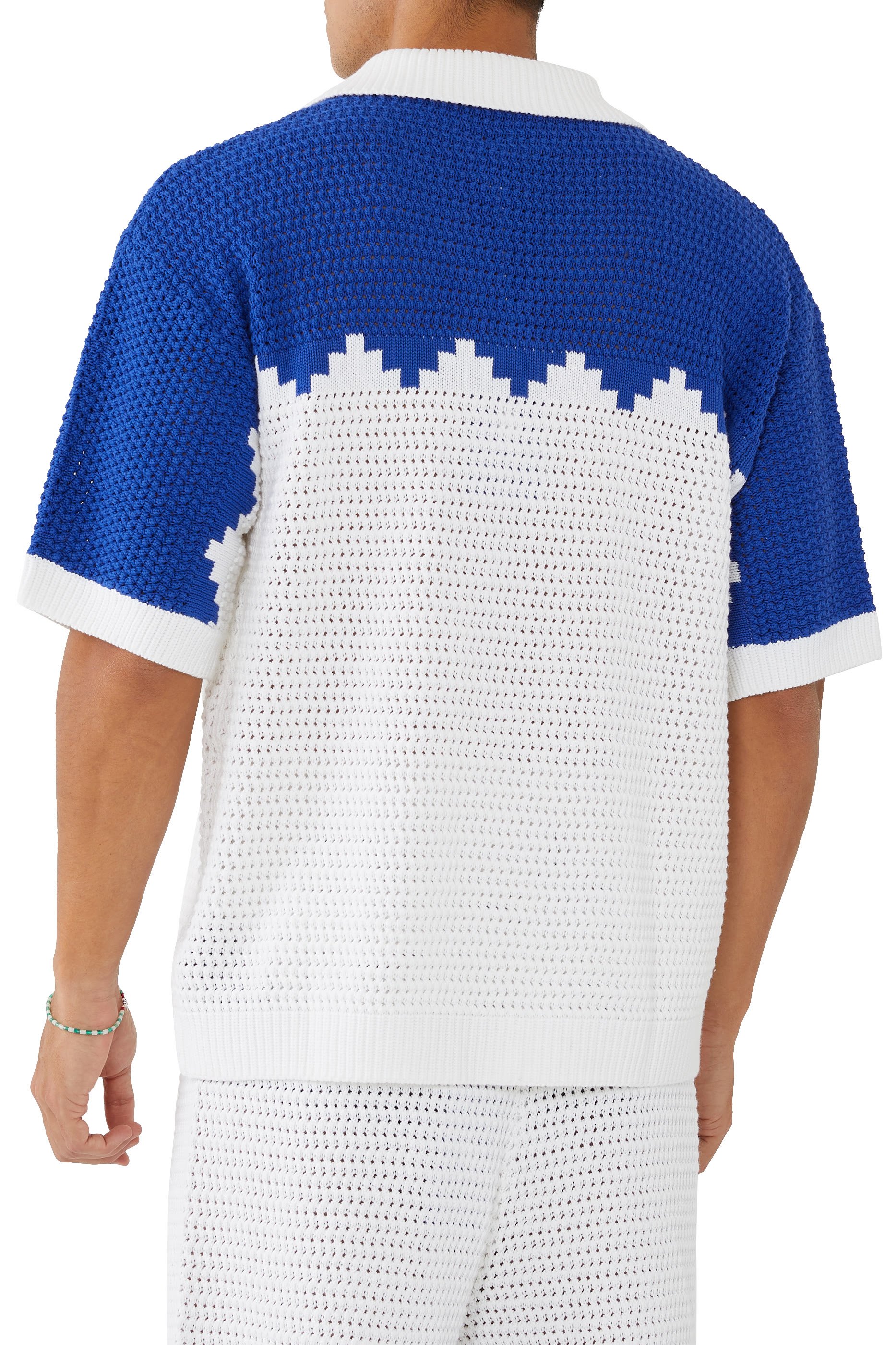 Cross Crochet Knit Polo