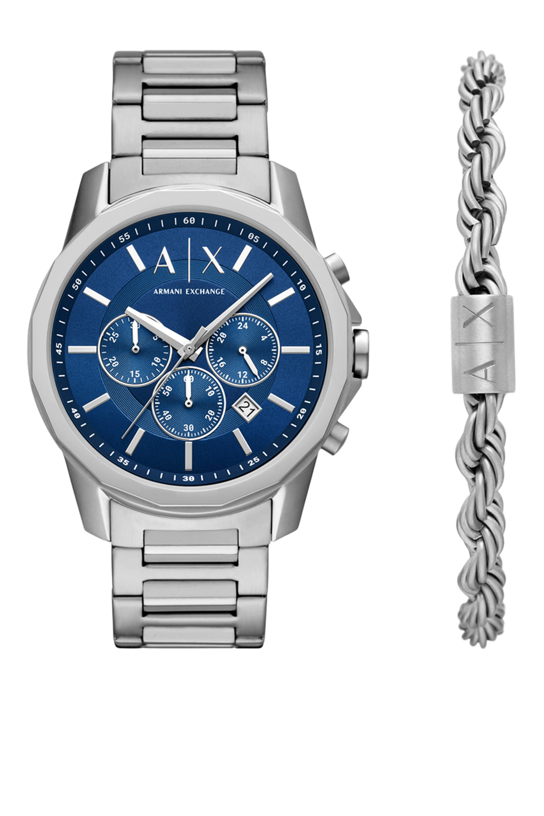 Chronograph Stainless Steel Gift Set Watch