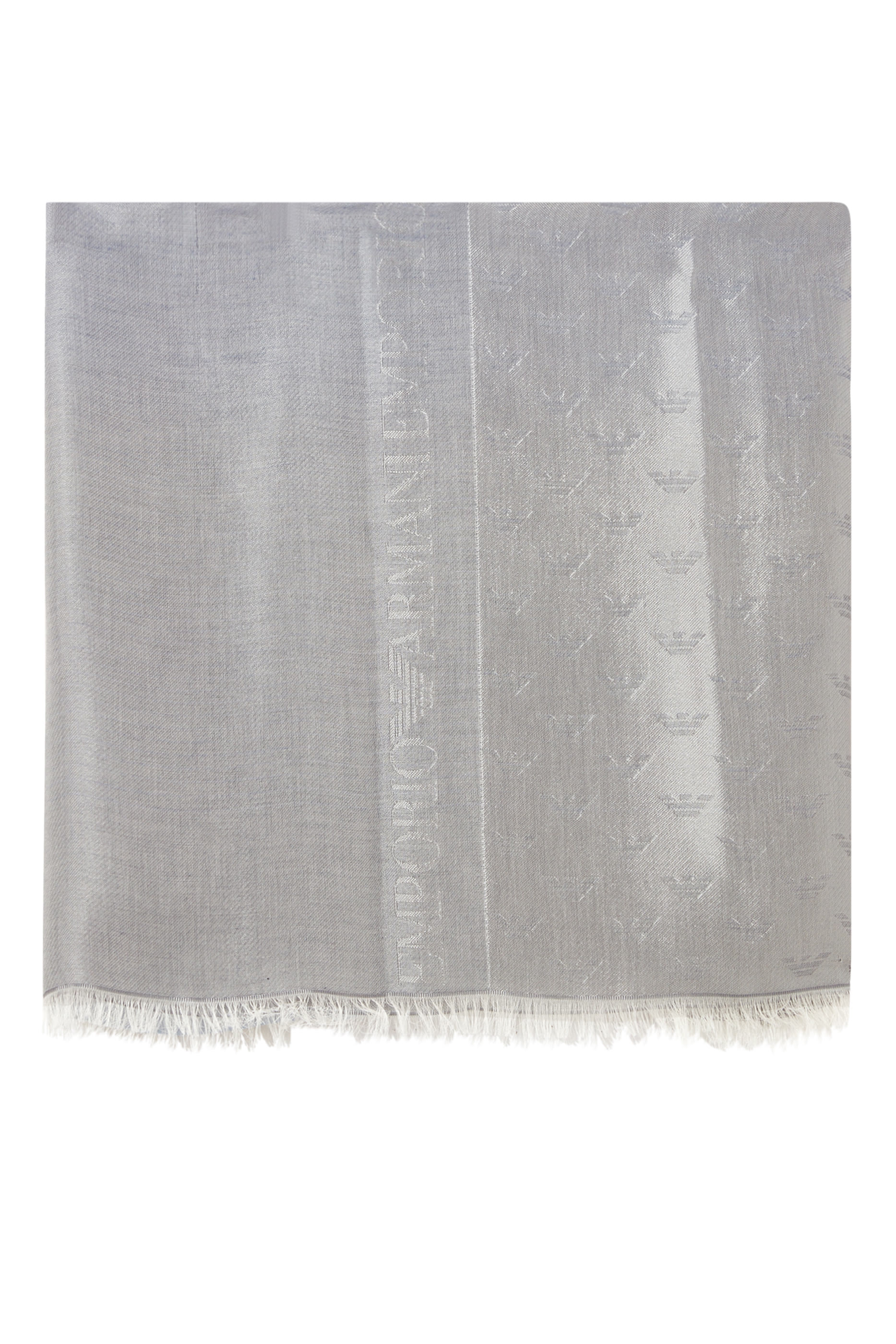 SCARF 180X75 CONTRASTED MICRO EAGLE LOGO AO:LIGHT GREY:One Size