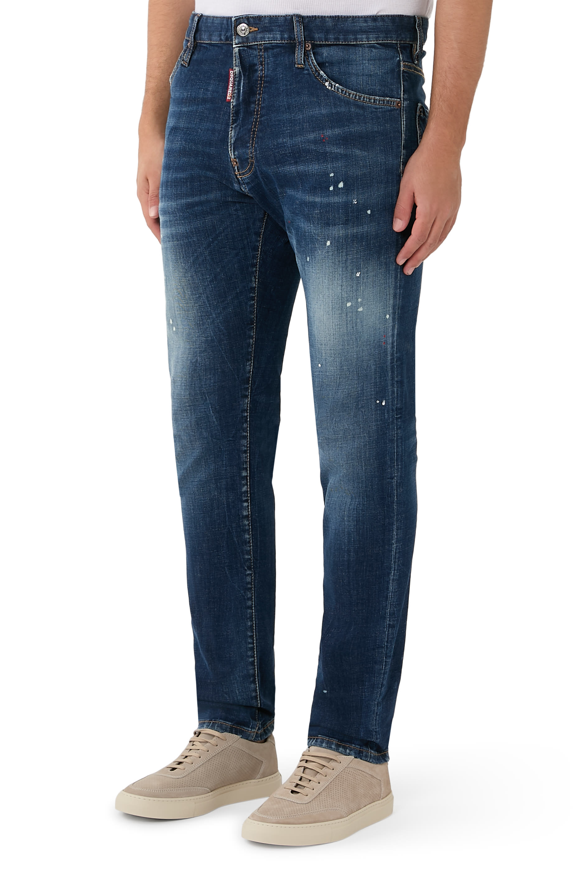 Medium Red Spot Wash Teddy Jeans