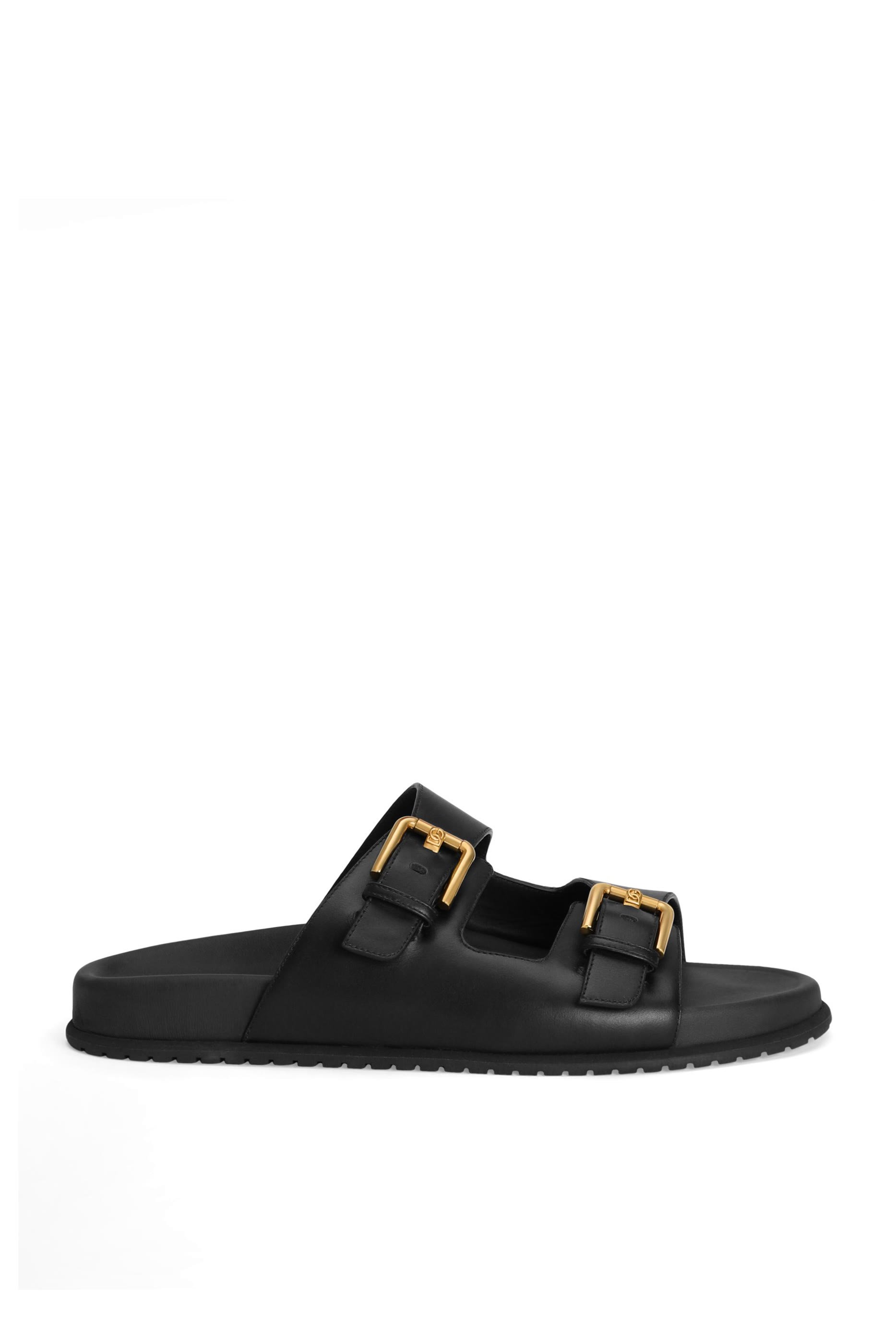 Leather Flat Slides