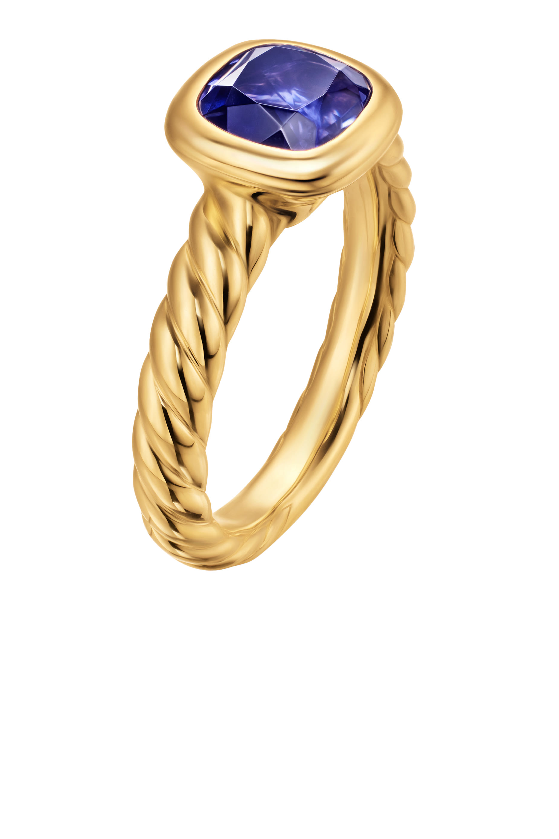 DY Mercer&reg; Stone Ring, 18k Yellow Gold & Iolite
