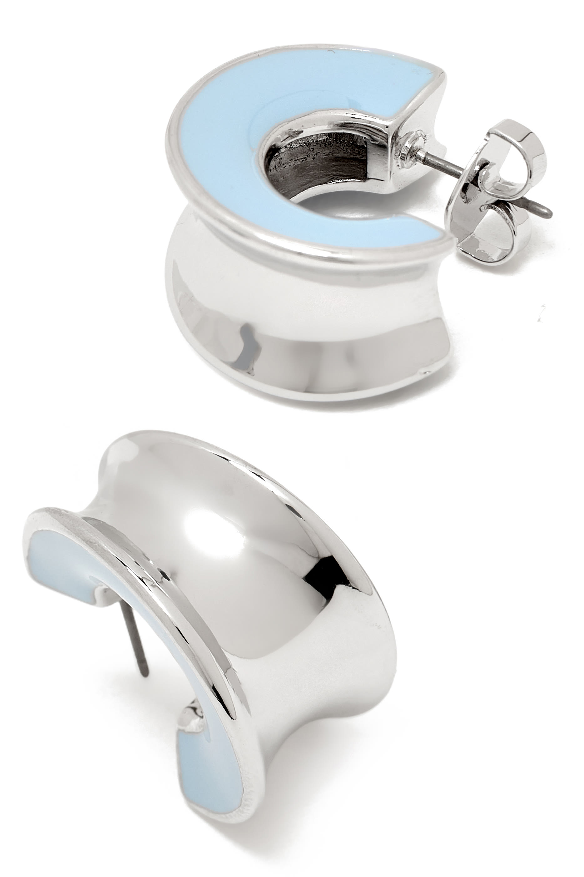 Bold Small Hoops, Plated Metal & Enamel