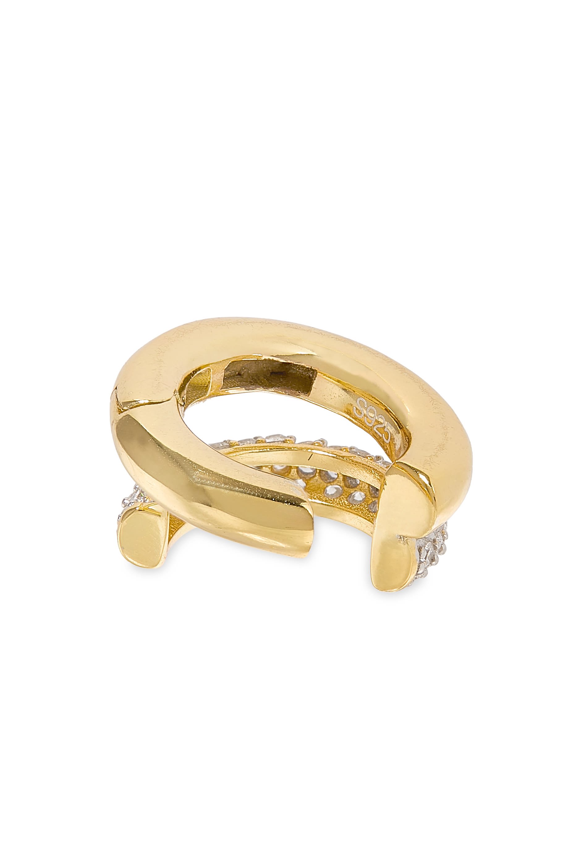 Bree Single Ear Cuff, 14k Vermeil on Sterling Silver & AAAA+ Cubic Zirconia 