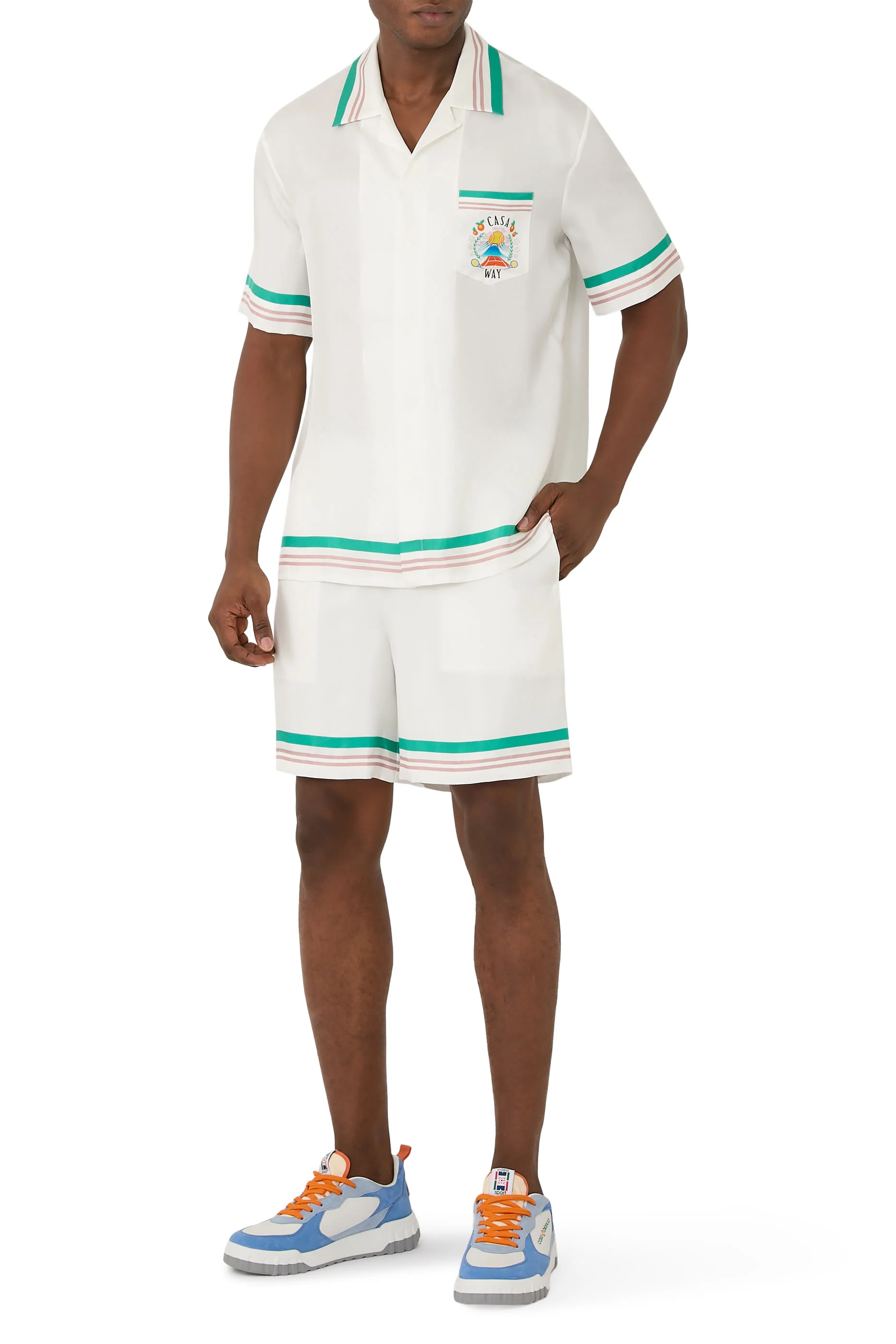 Casa Way Short-Sleeve Silk Shirt