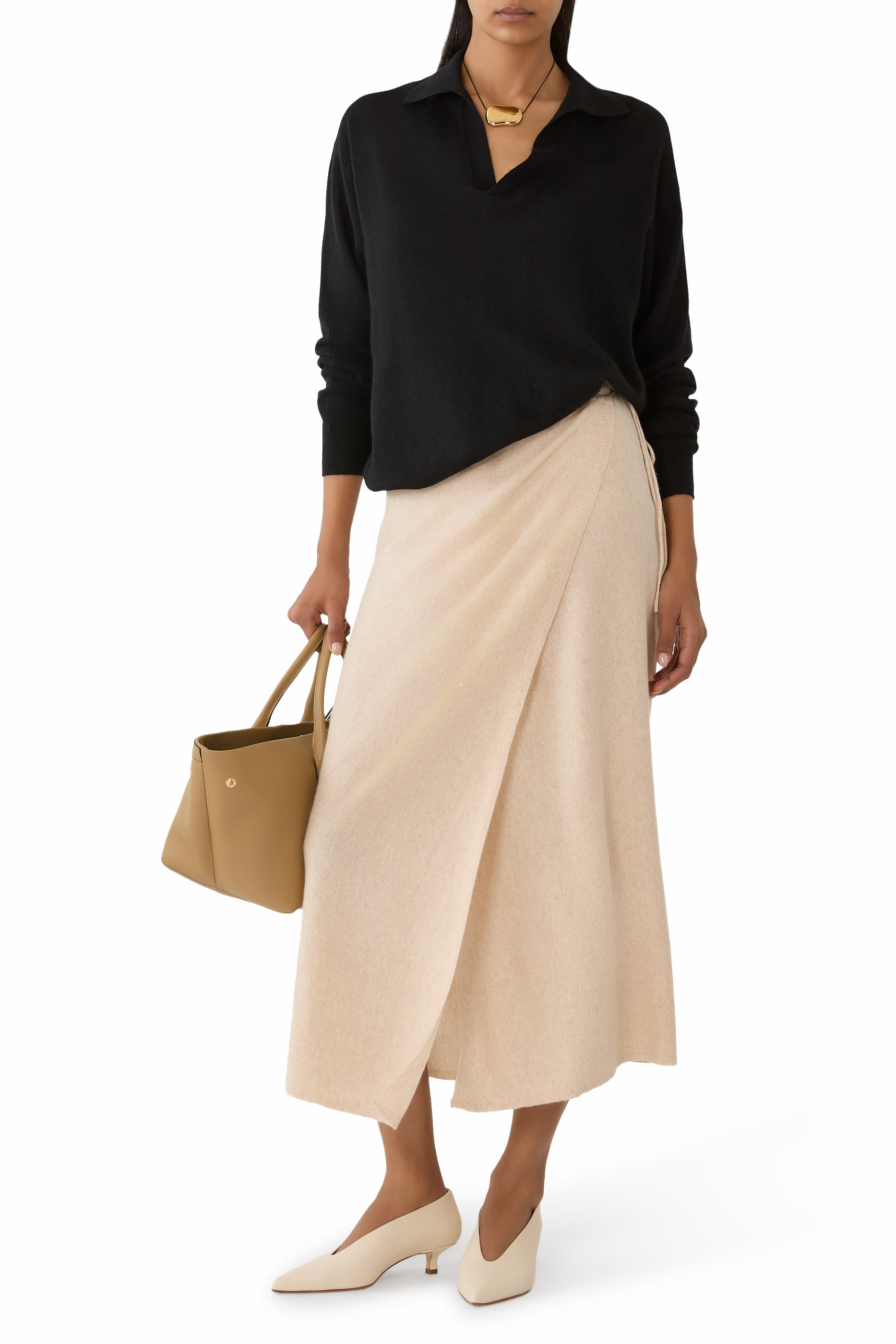 Super Fine Cashmere Silk Knit Skipper Polo