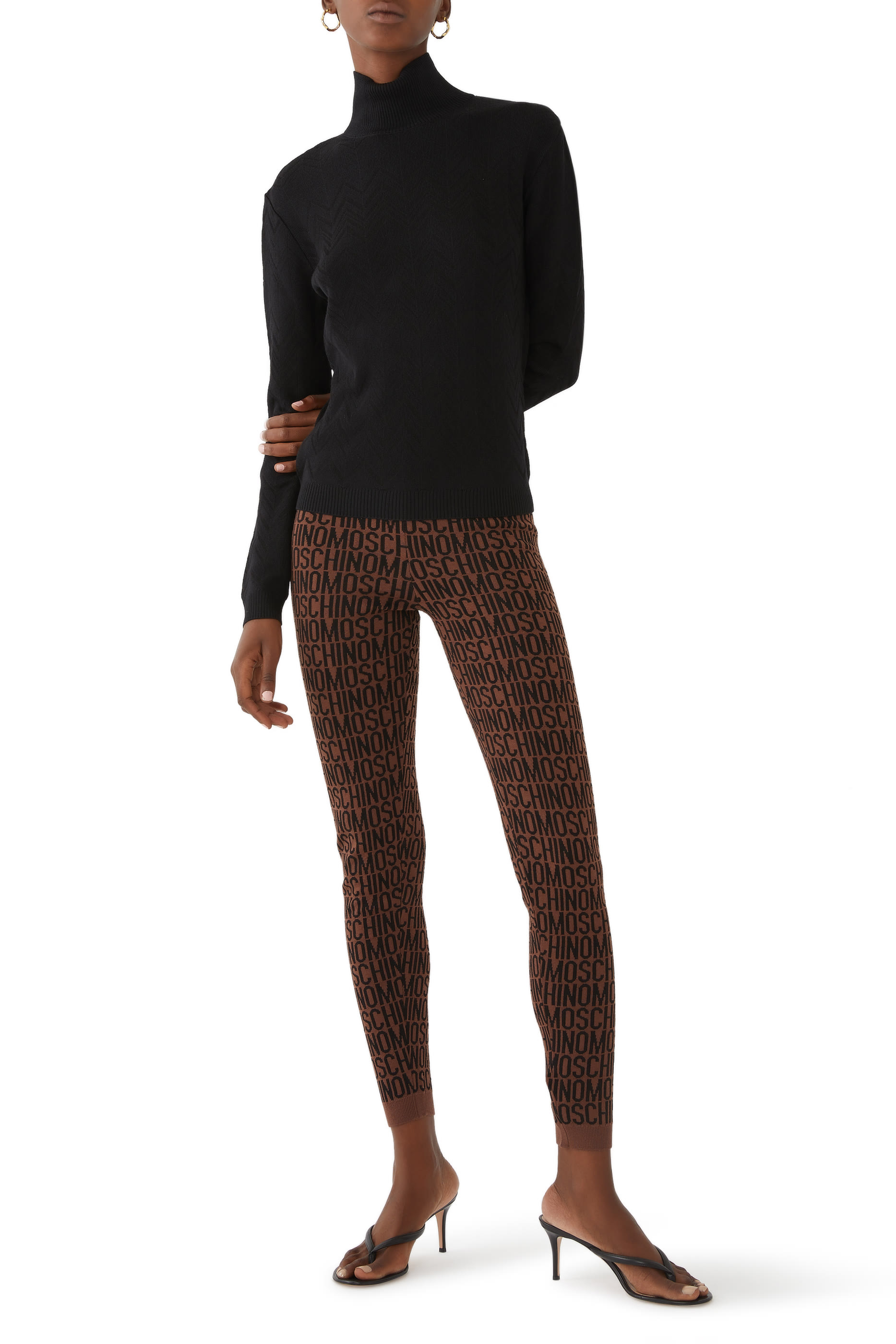 All-Over Logo Wool Leggings