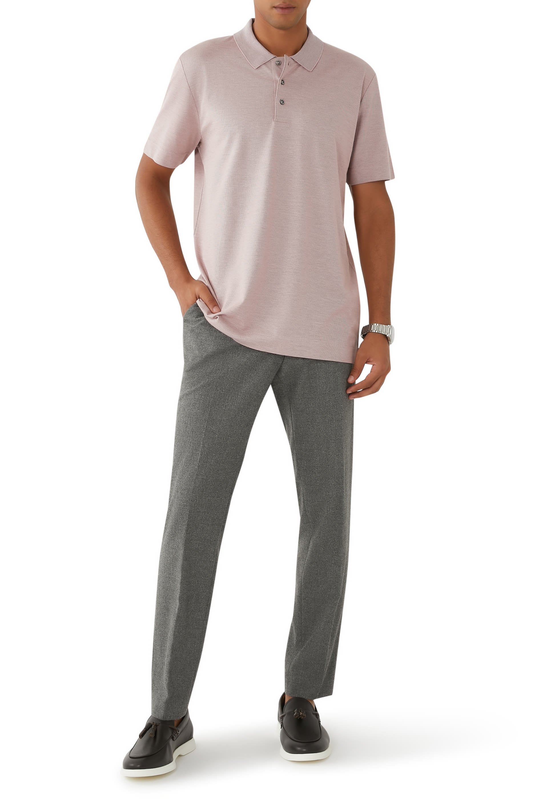 Slim-Fit Trousers in Stretch Flannel