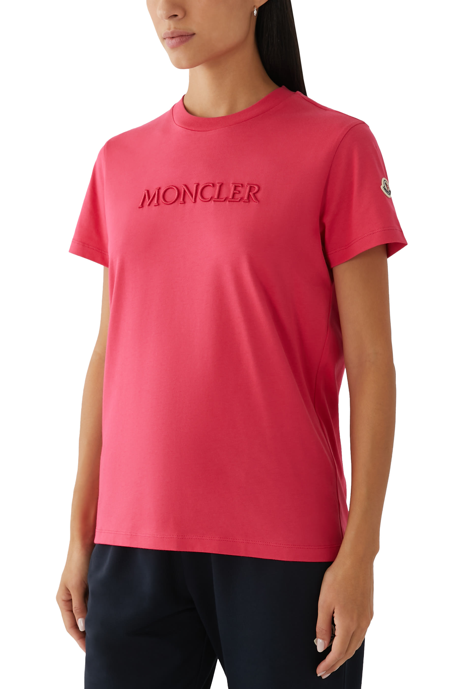 Embroidered Tonal Logo Cotton T-Shirt