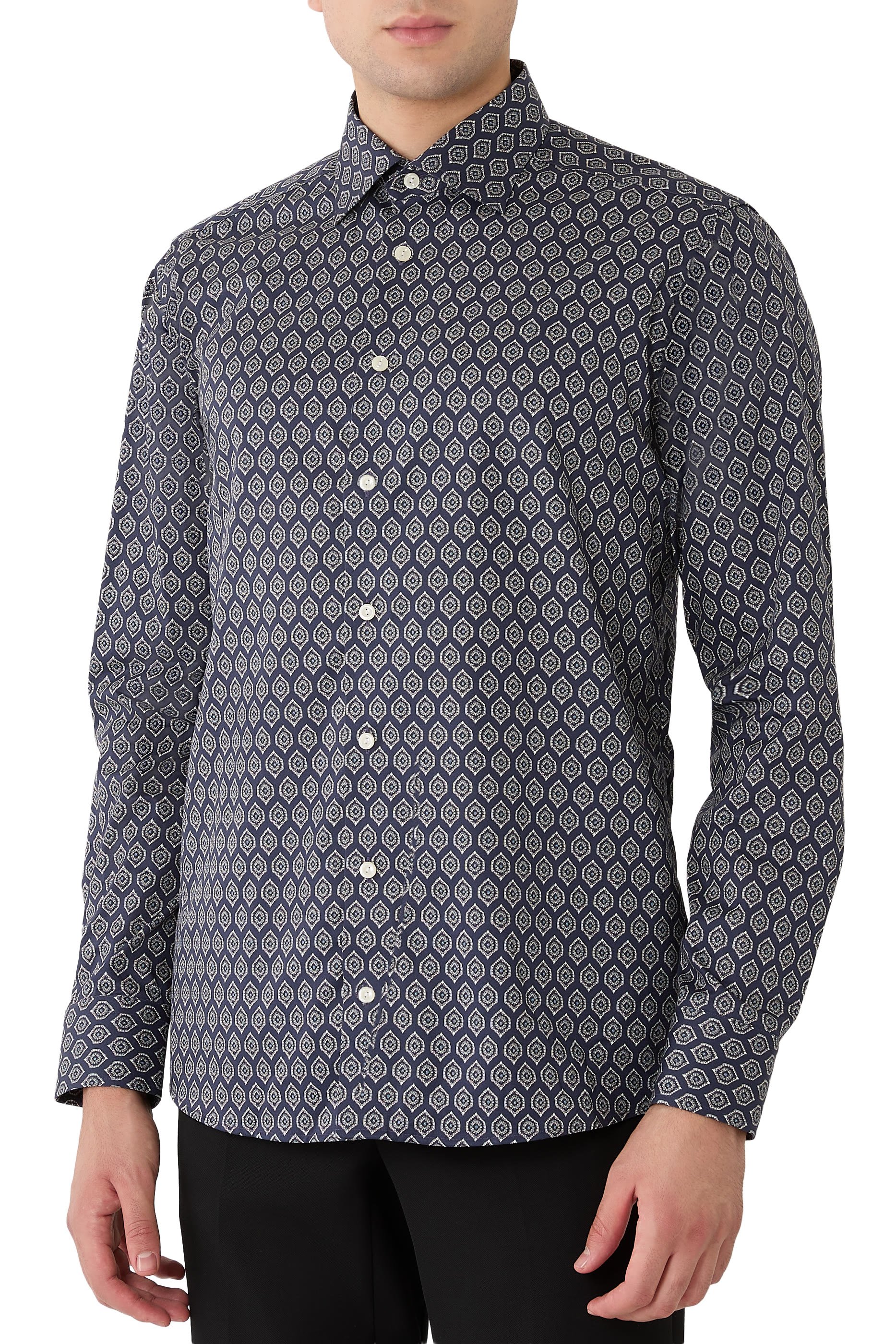  Geometric Print Signature Twill Shirt 