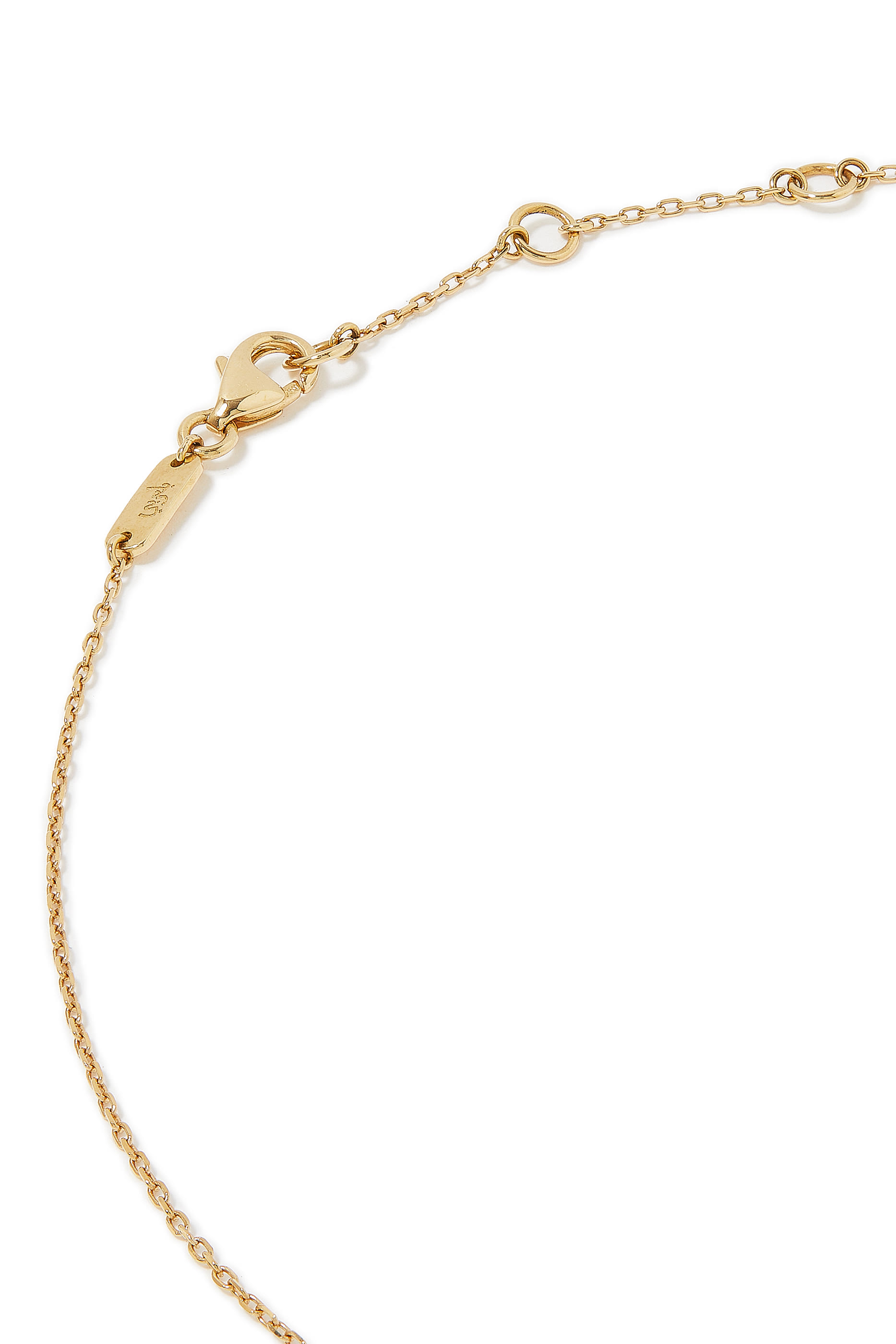 Kids Tiny Bling Arabic Letter Noon Bracelet, 18k Yellow Gold & Enamel