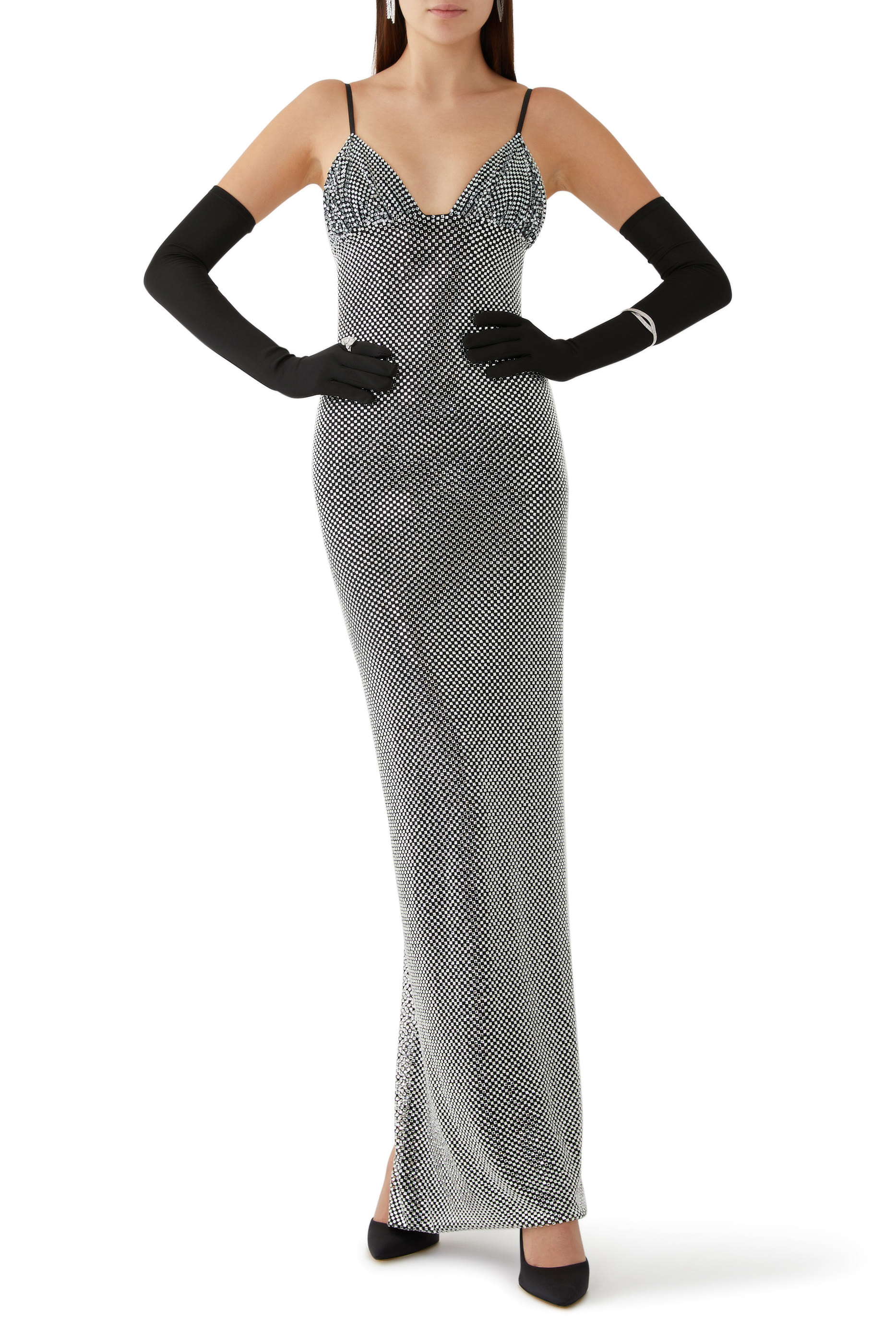 Crystal Embellished Maxi Dress