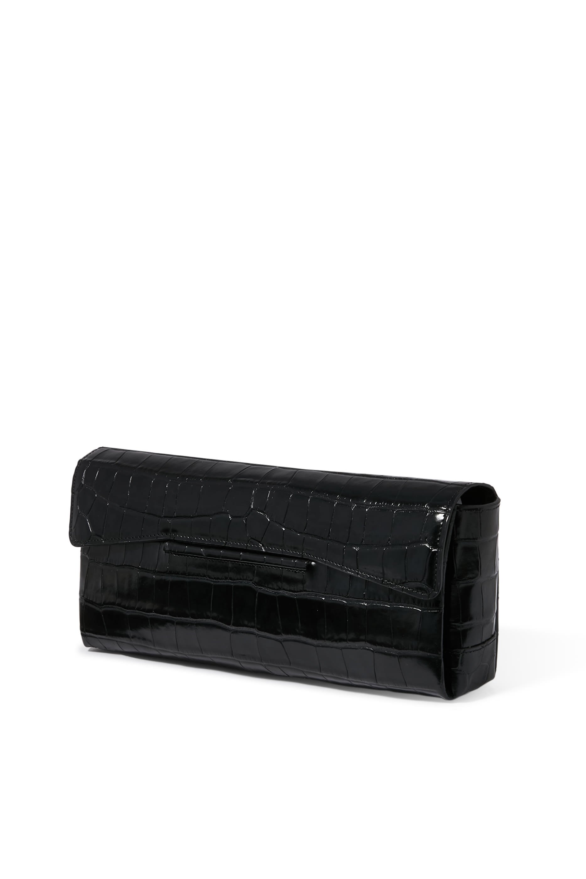 Soft Croco-Embossed T-Clutch 