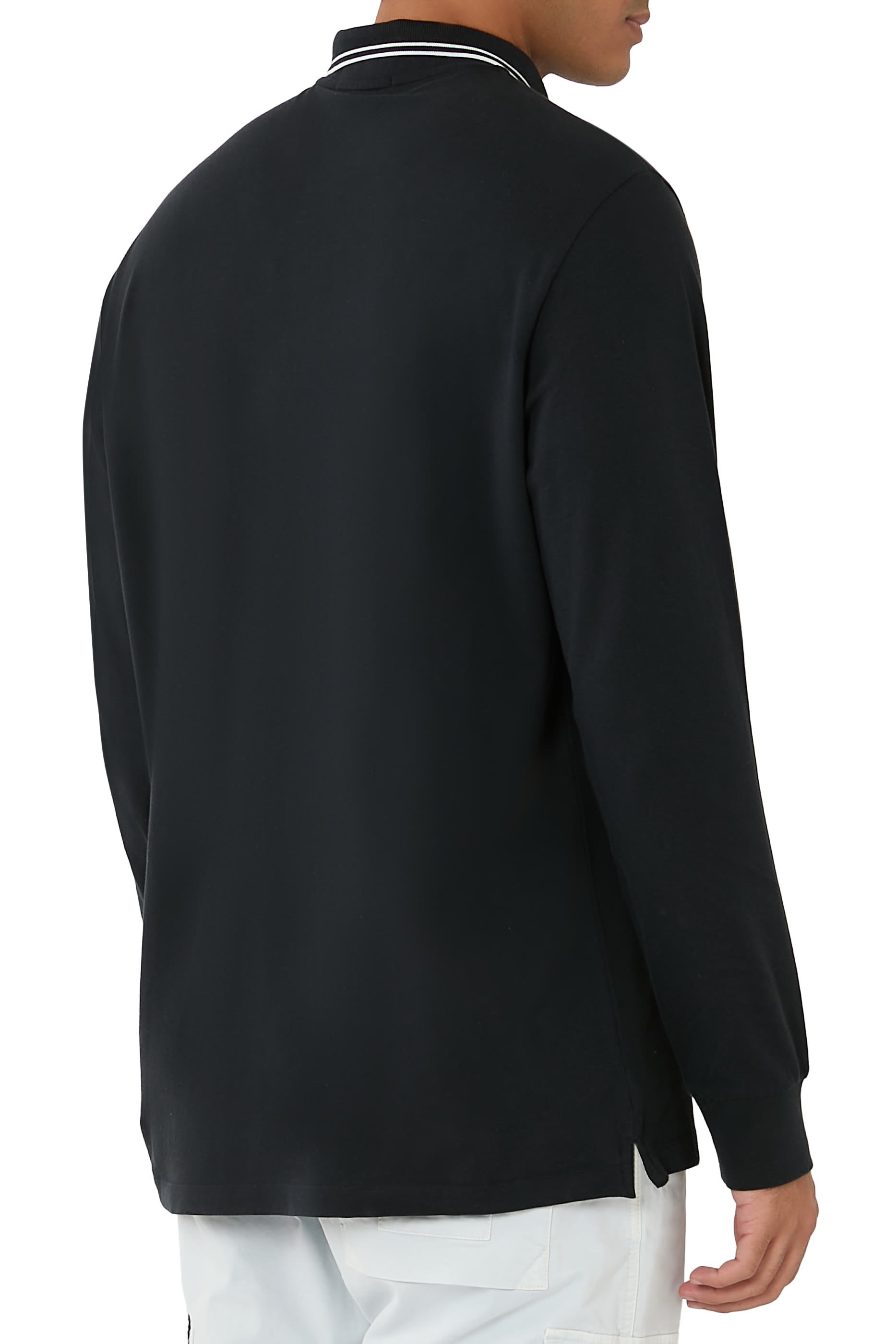 Logo Patch Long Sleeves Polo Shirt