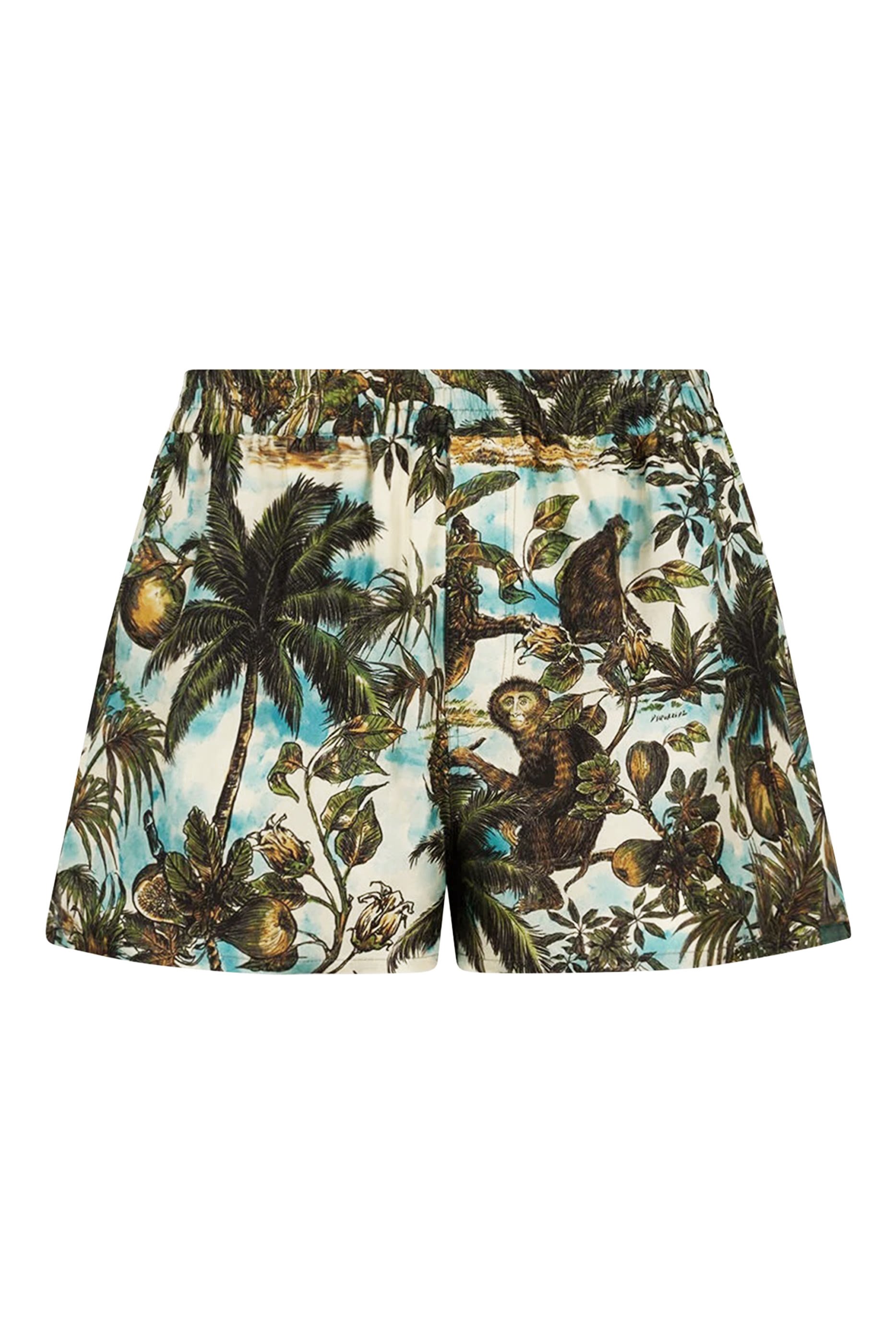  Monkey Print Pull-On Shorts