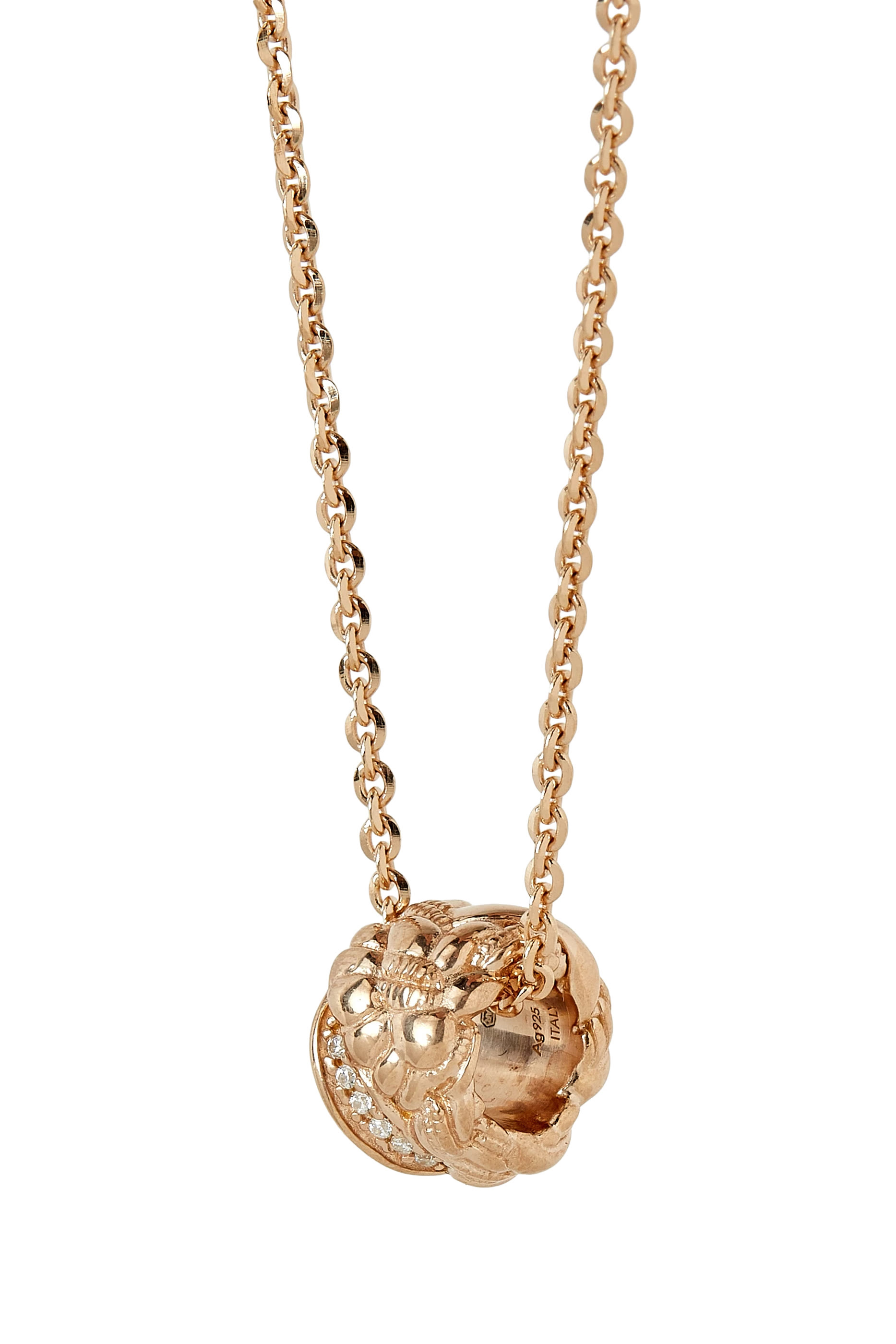  Intreccio Pendant Necklace,  18k Gold-Finish Sterling Silver & Cubic Zirconia