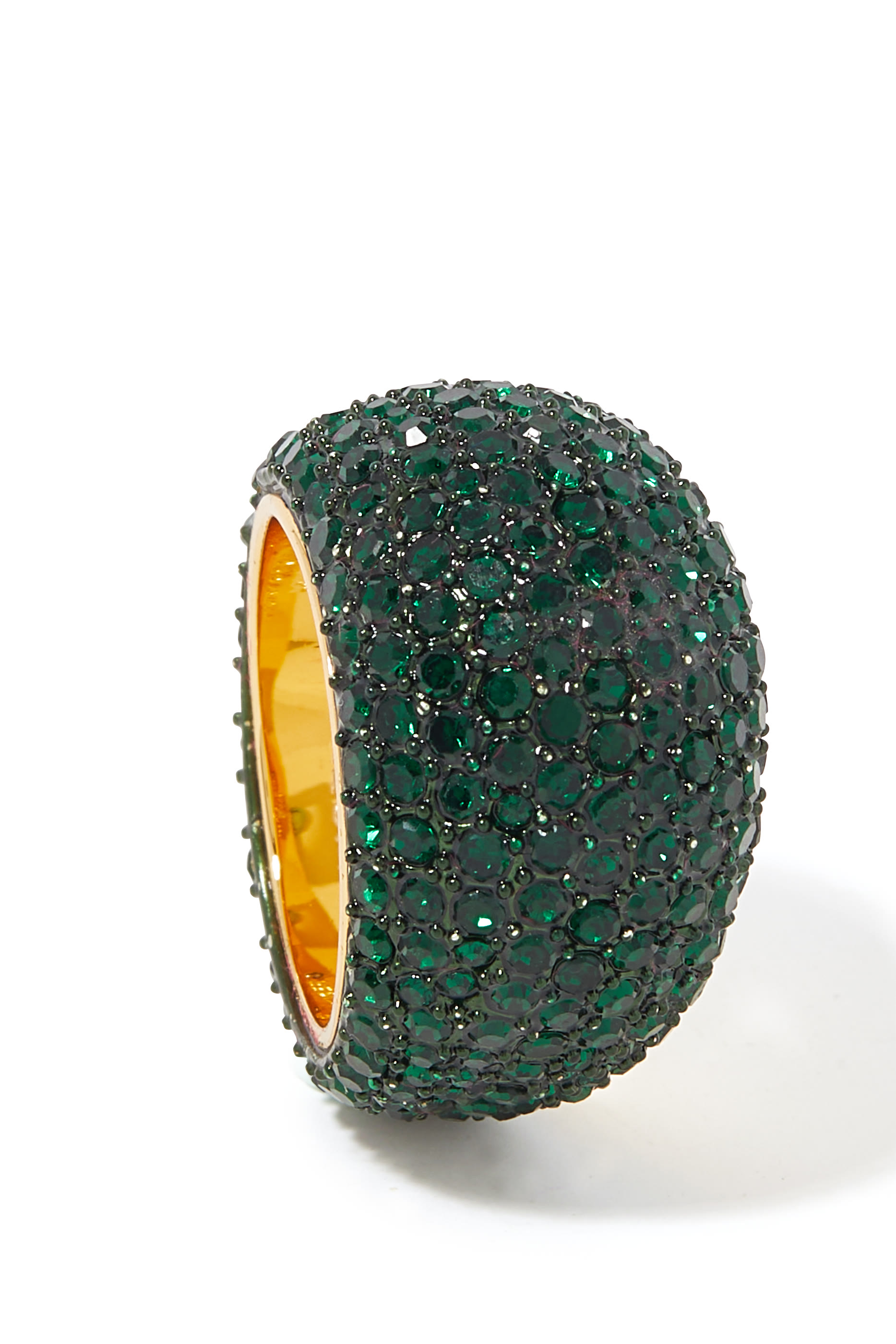 Pave Dome Ring, Brass & Crystals