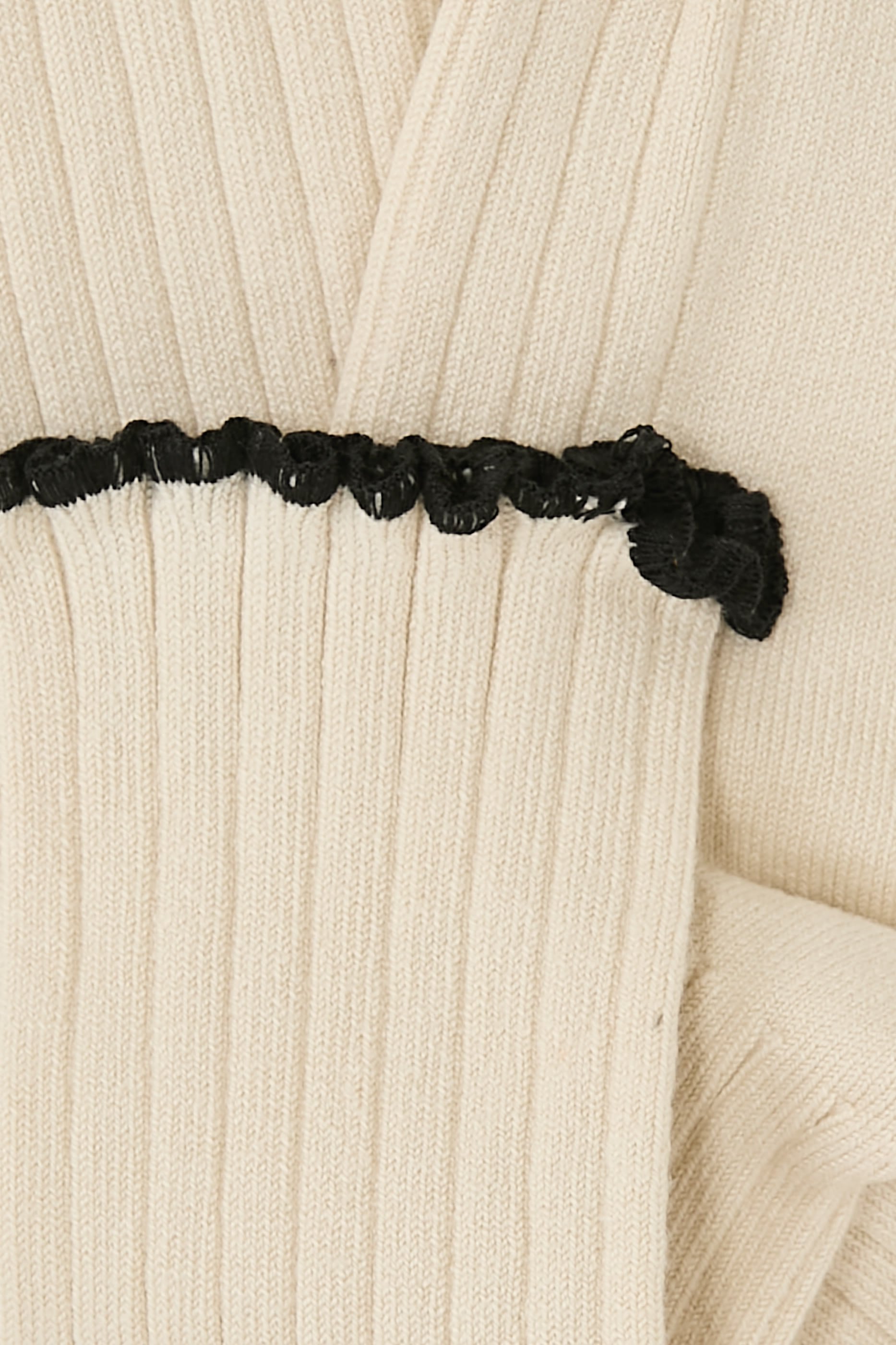 Kids Delphine Lettuce Trim Ribbed Socks