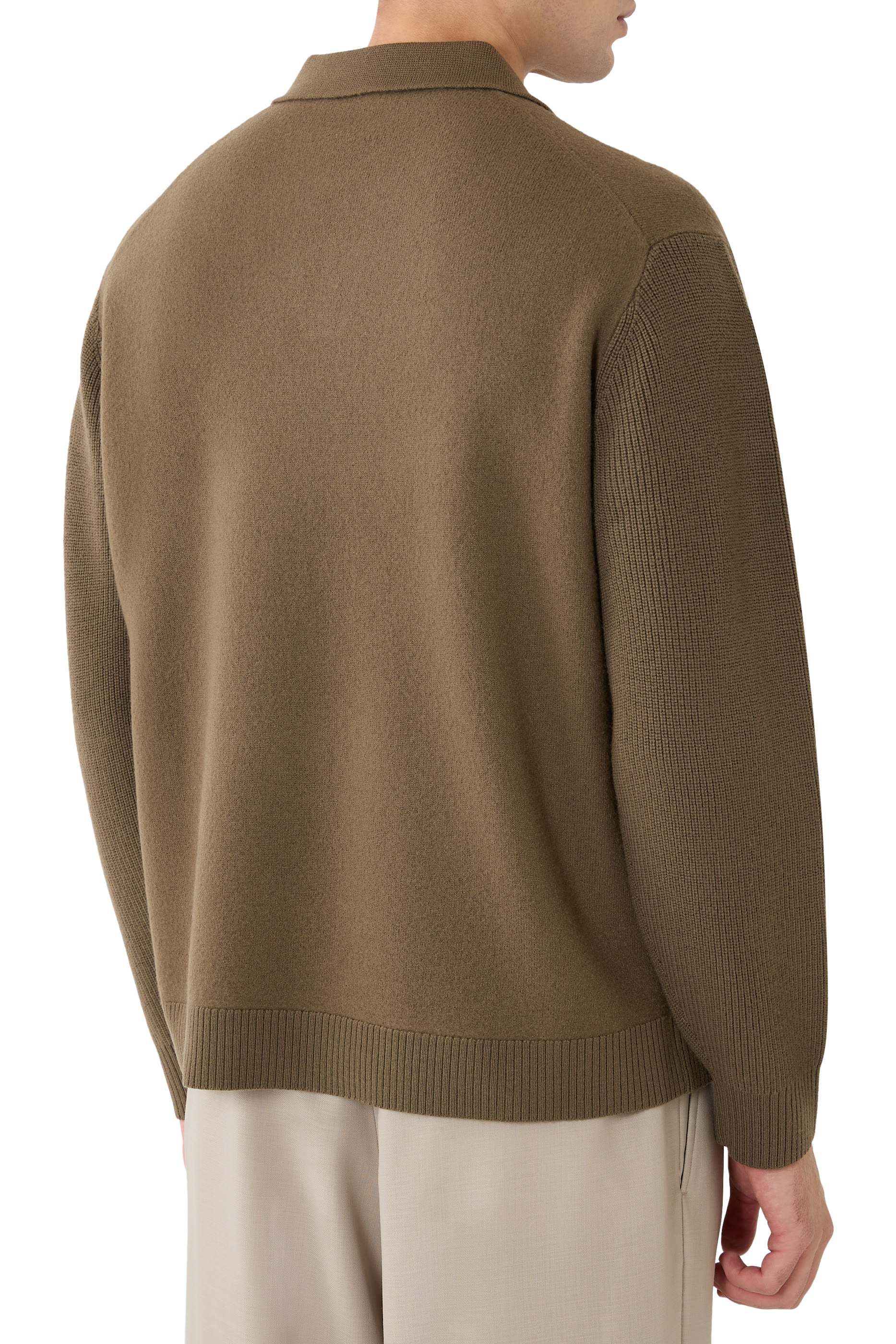 Open Collar Polo Sweater