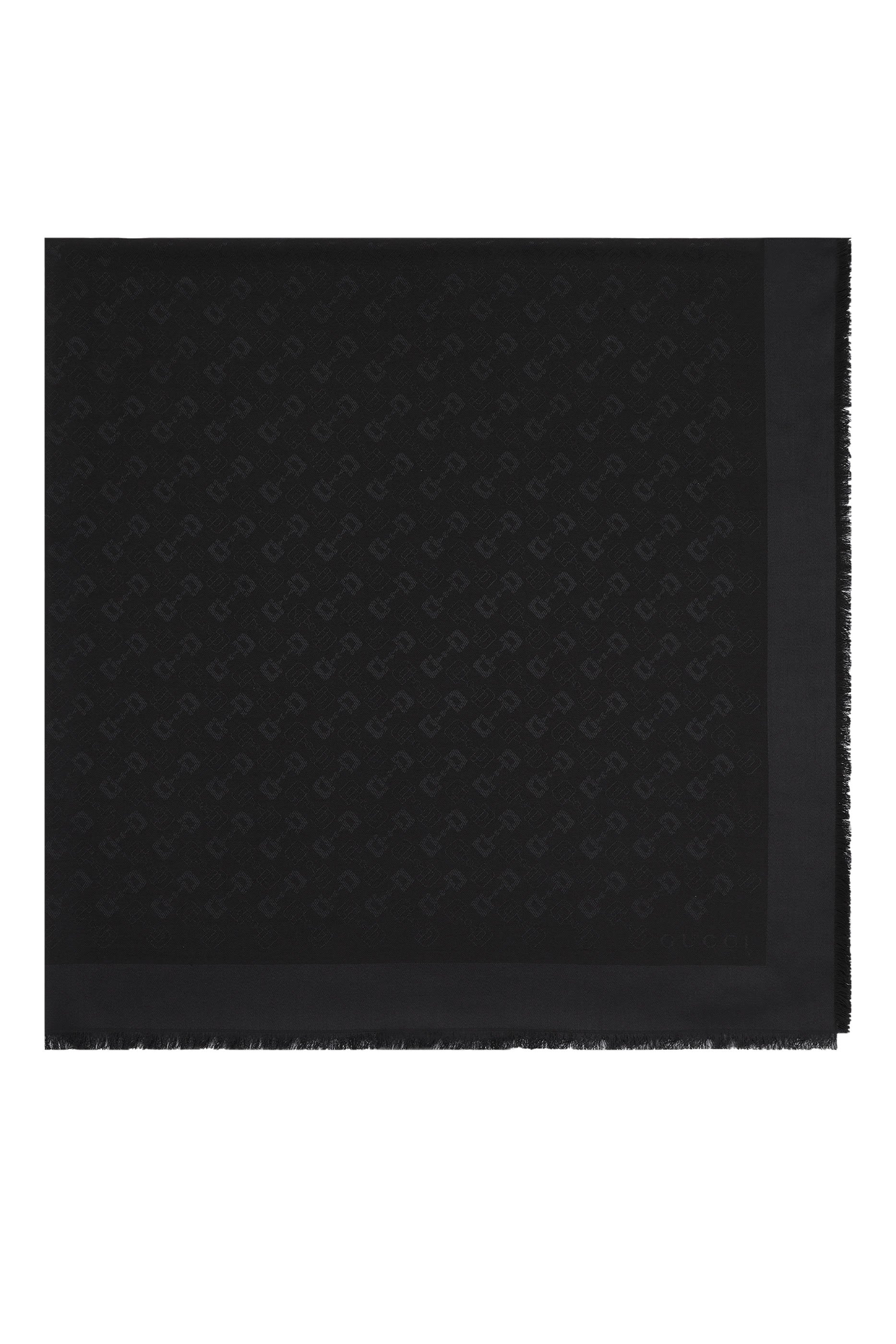 Silk Wool Horsebit Jacquard Shawl