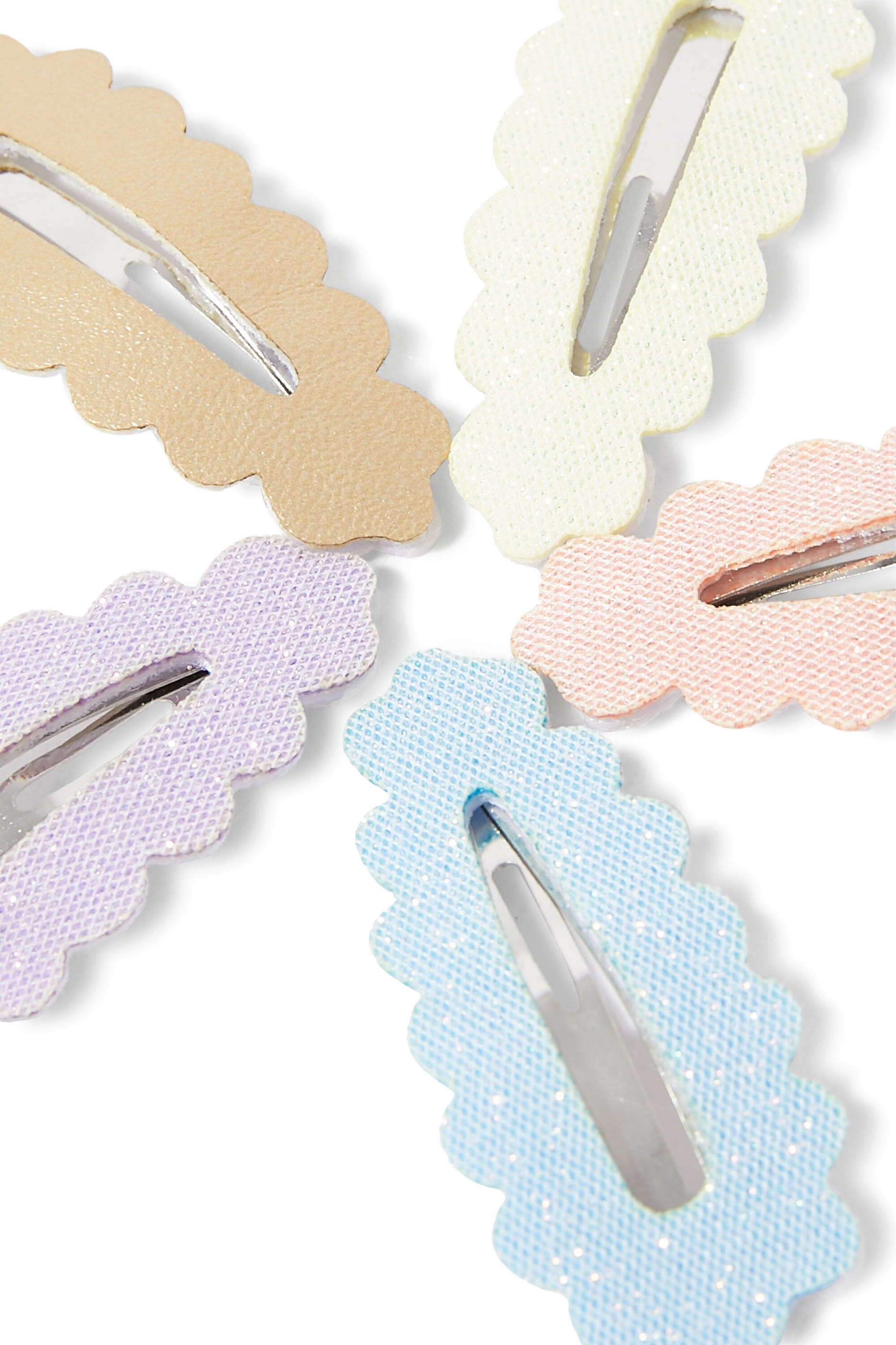 Kids Scalloped Sparkle Mini Clic Clacs