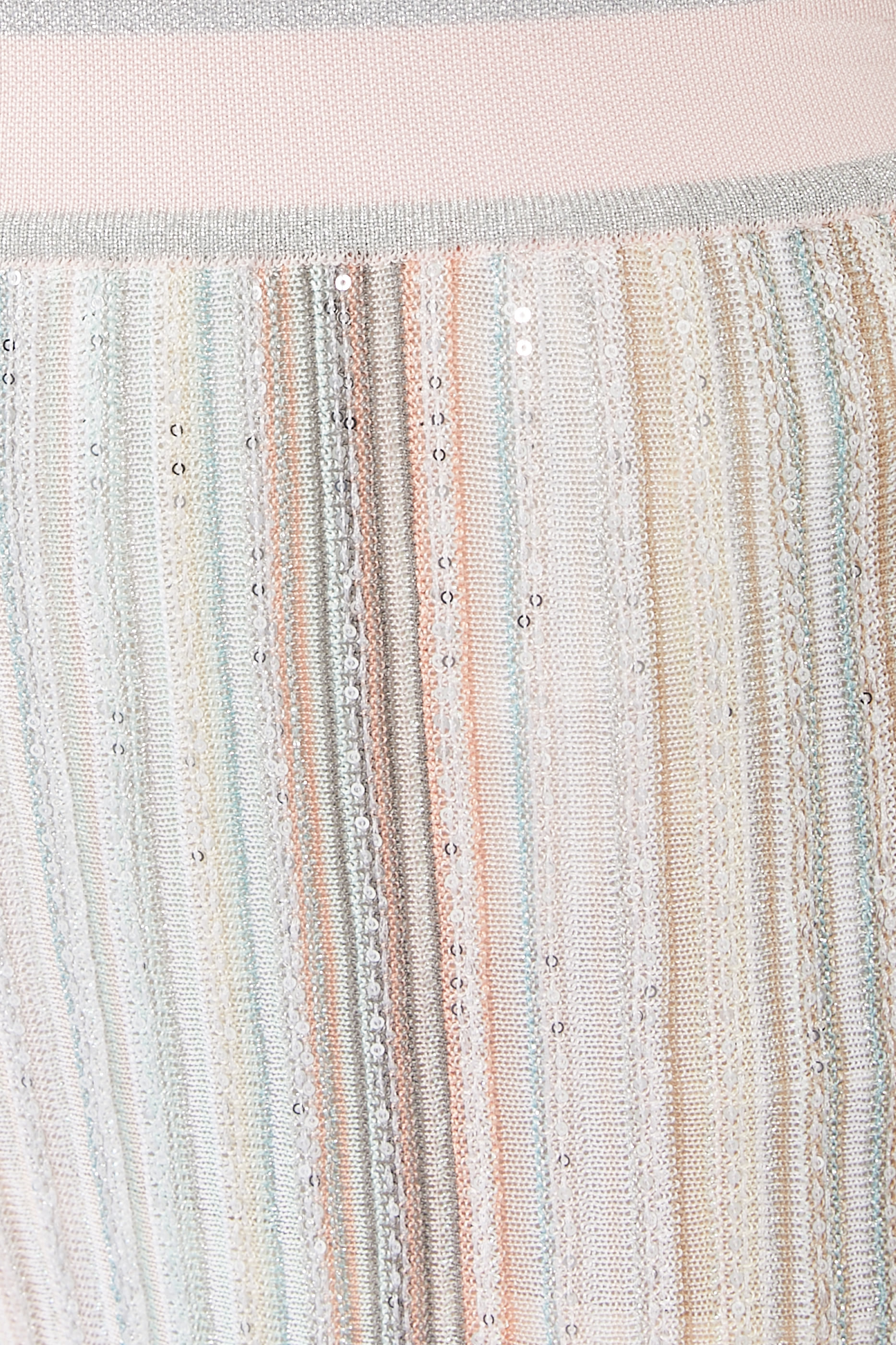 Vertical Stripe Straight Pants with Sequins