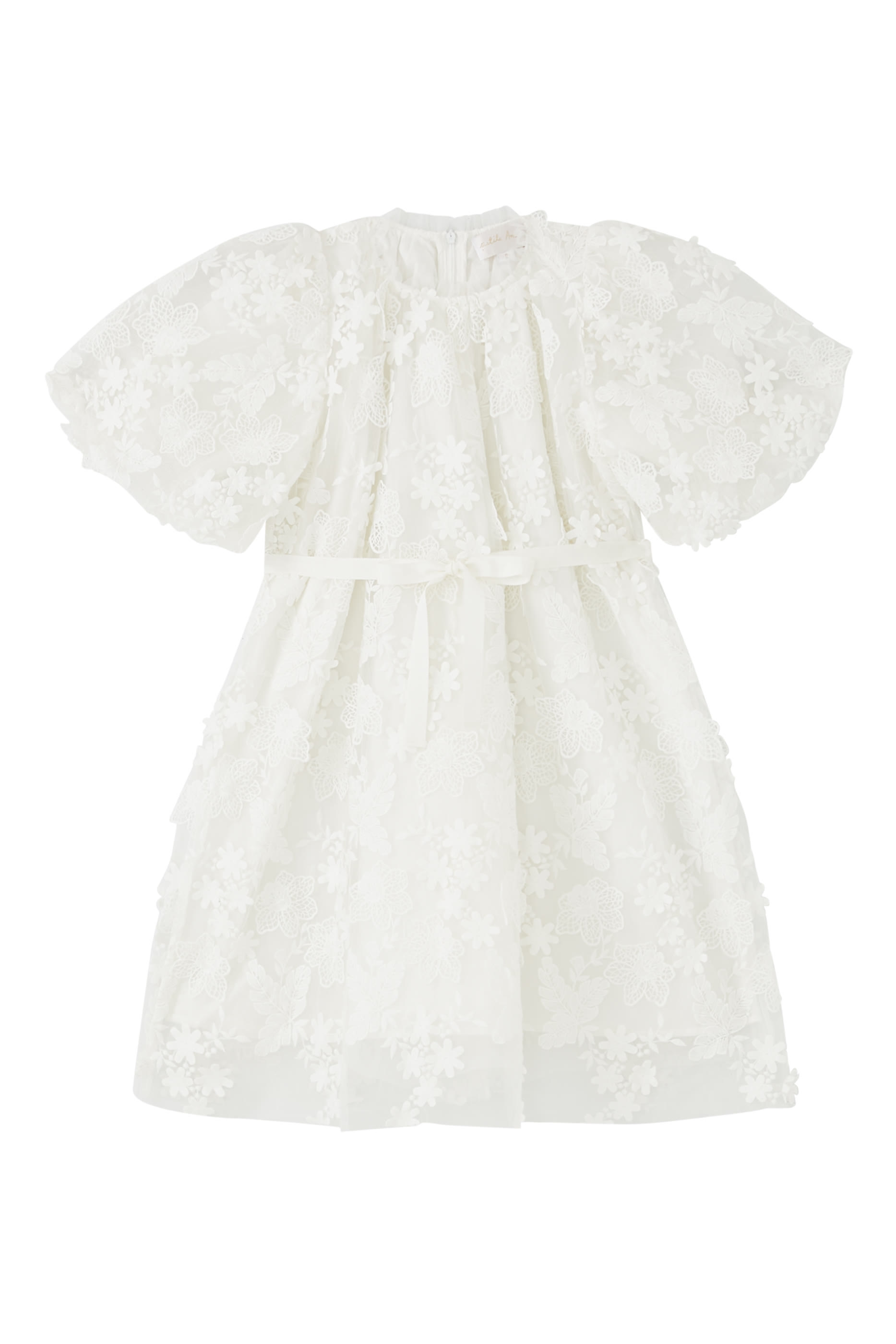 Kids Floral Applique Tulle Dress