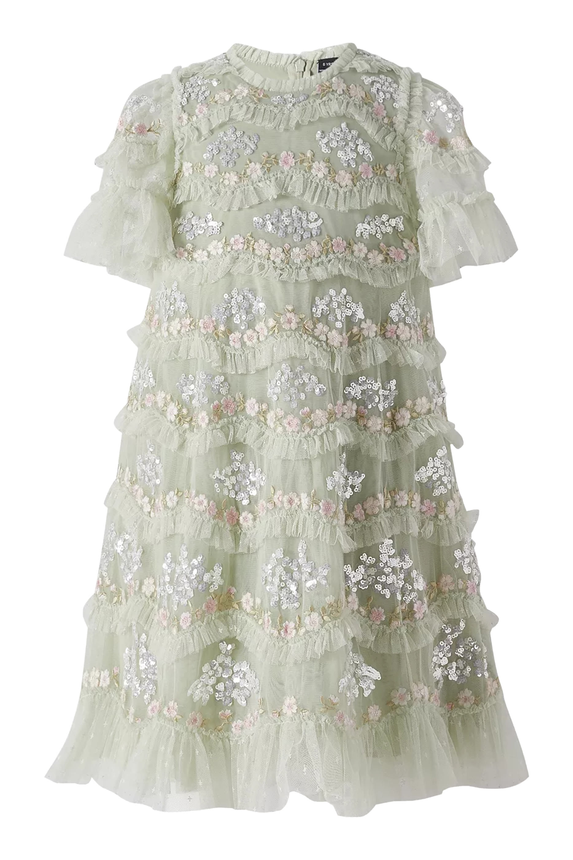 Kids Embellished Daisy Wave Flared Dress