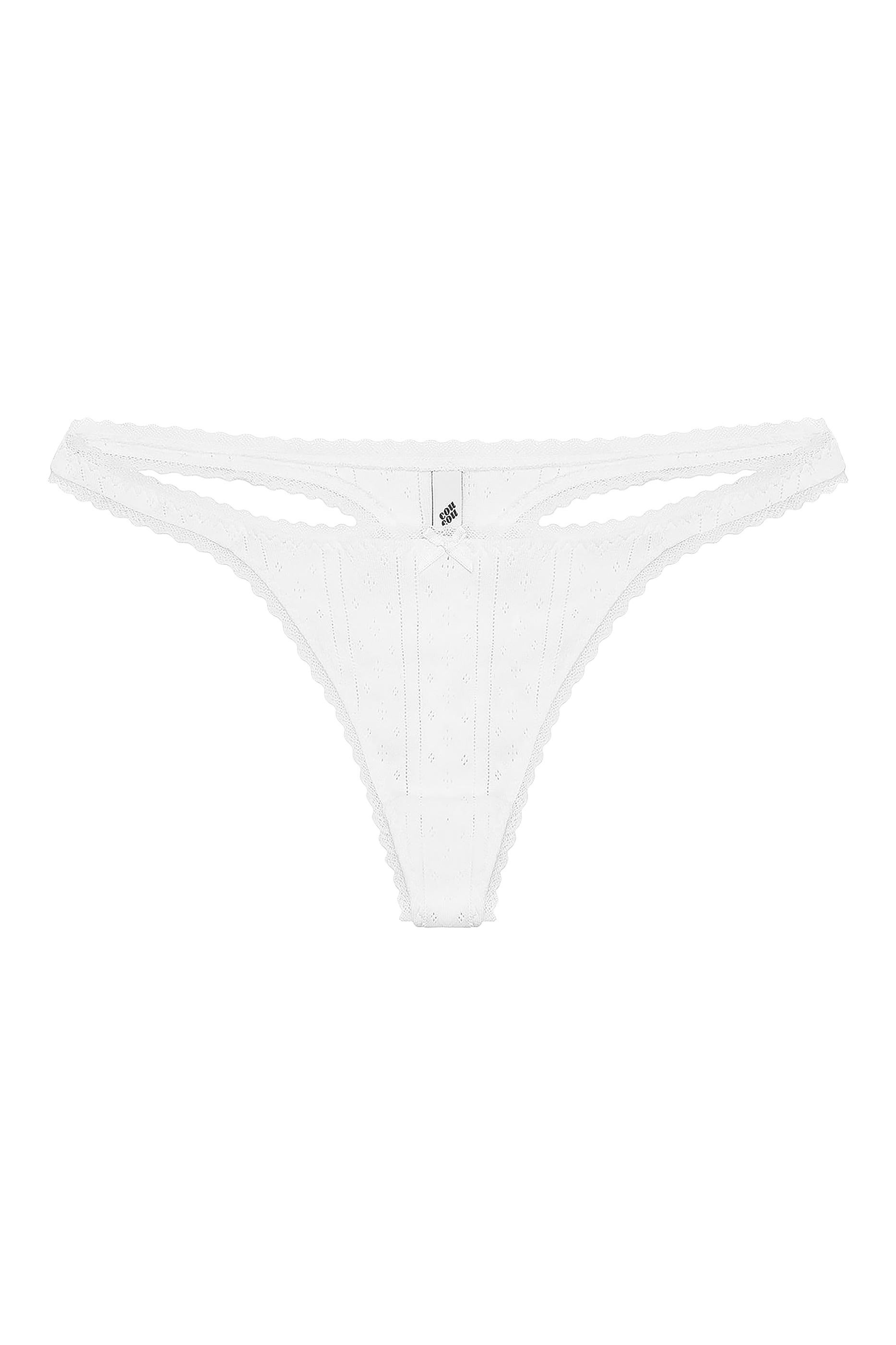 The Cotton Pointelle Thong