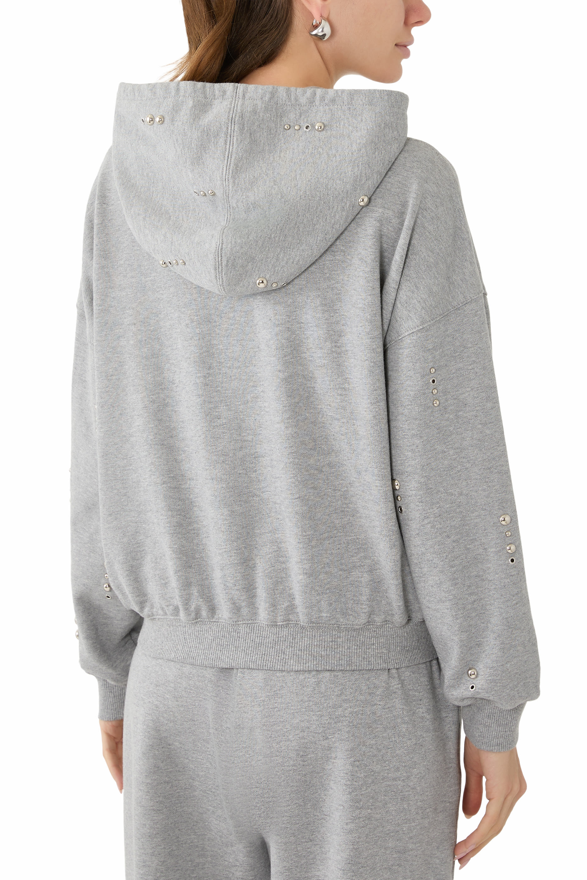 Stud Embellished Oversized Hoodie 