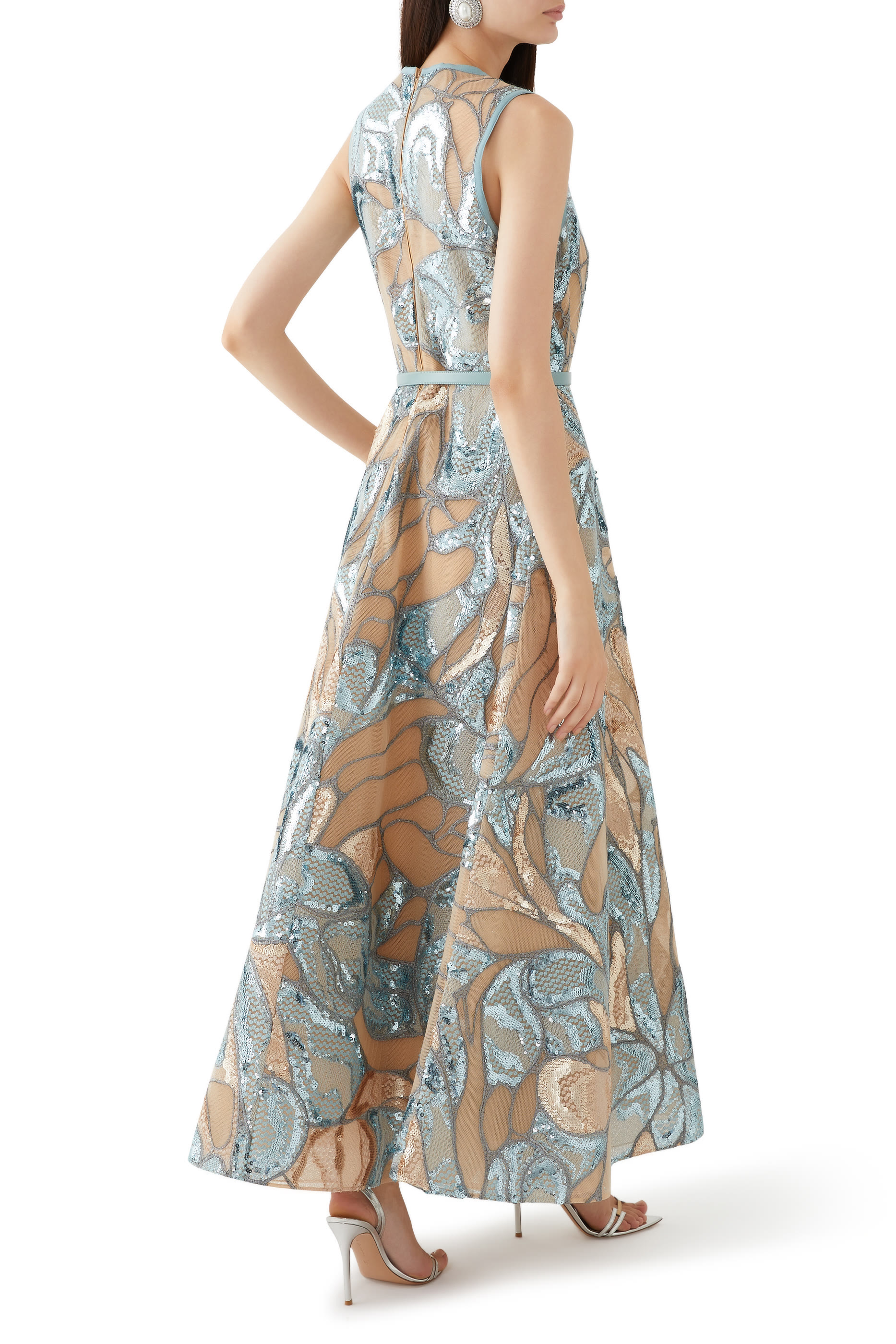 Tulle Embroidered Midi Dress