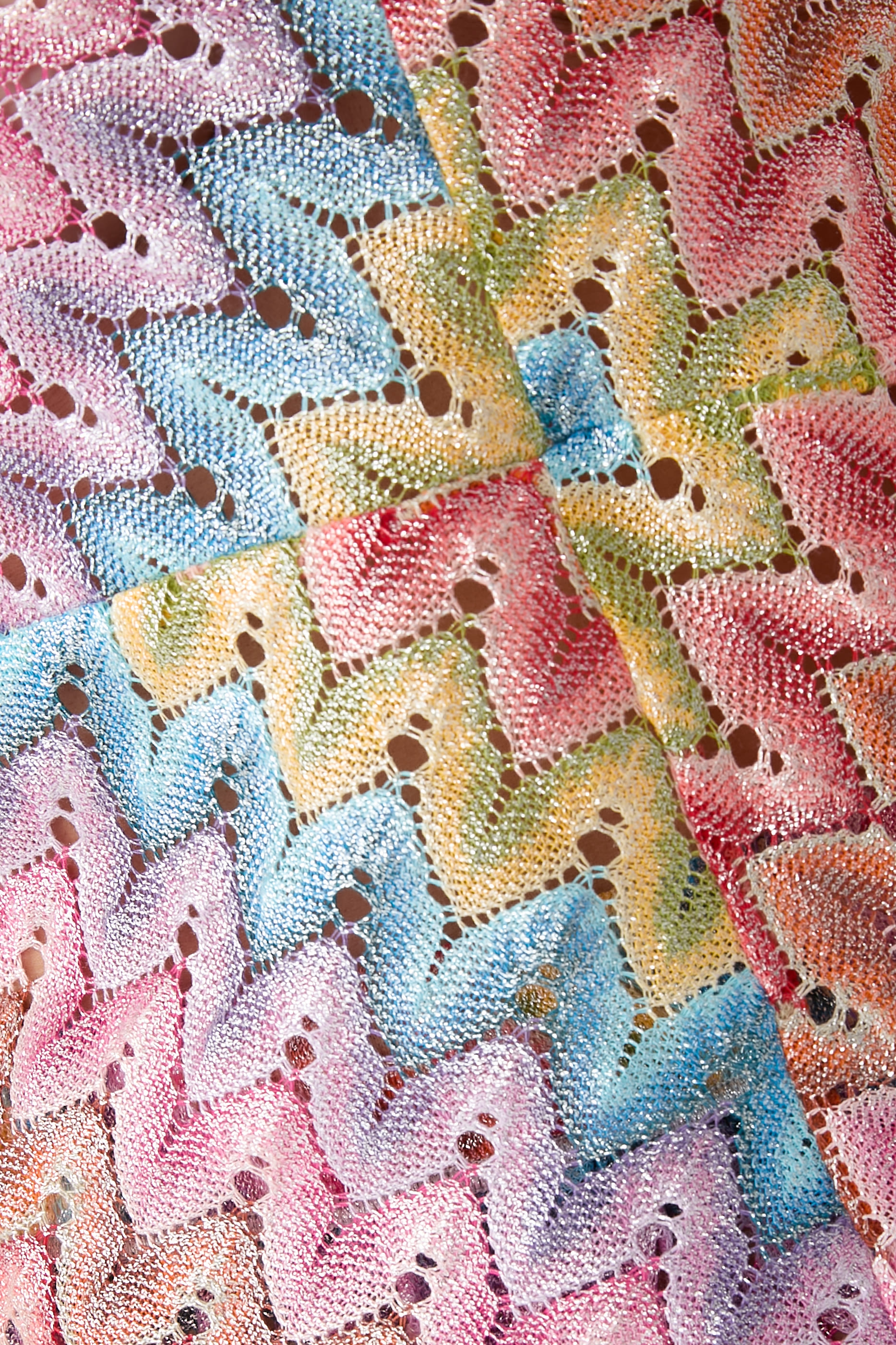 Zigzag Cotton-Blend Lam&eacute; Top