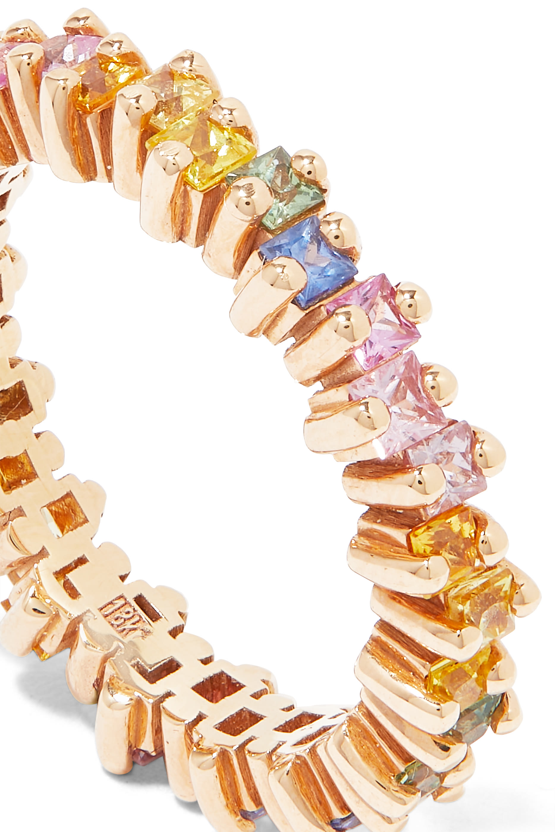 Princess Pastel Eternity Band, 18K Rose Gold & Sapphire