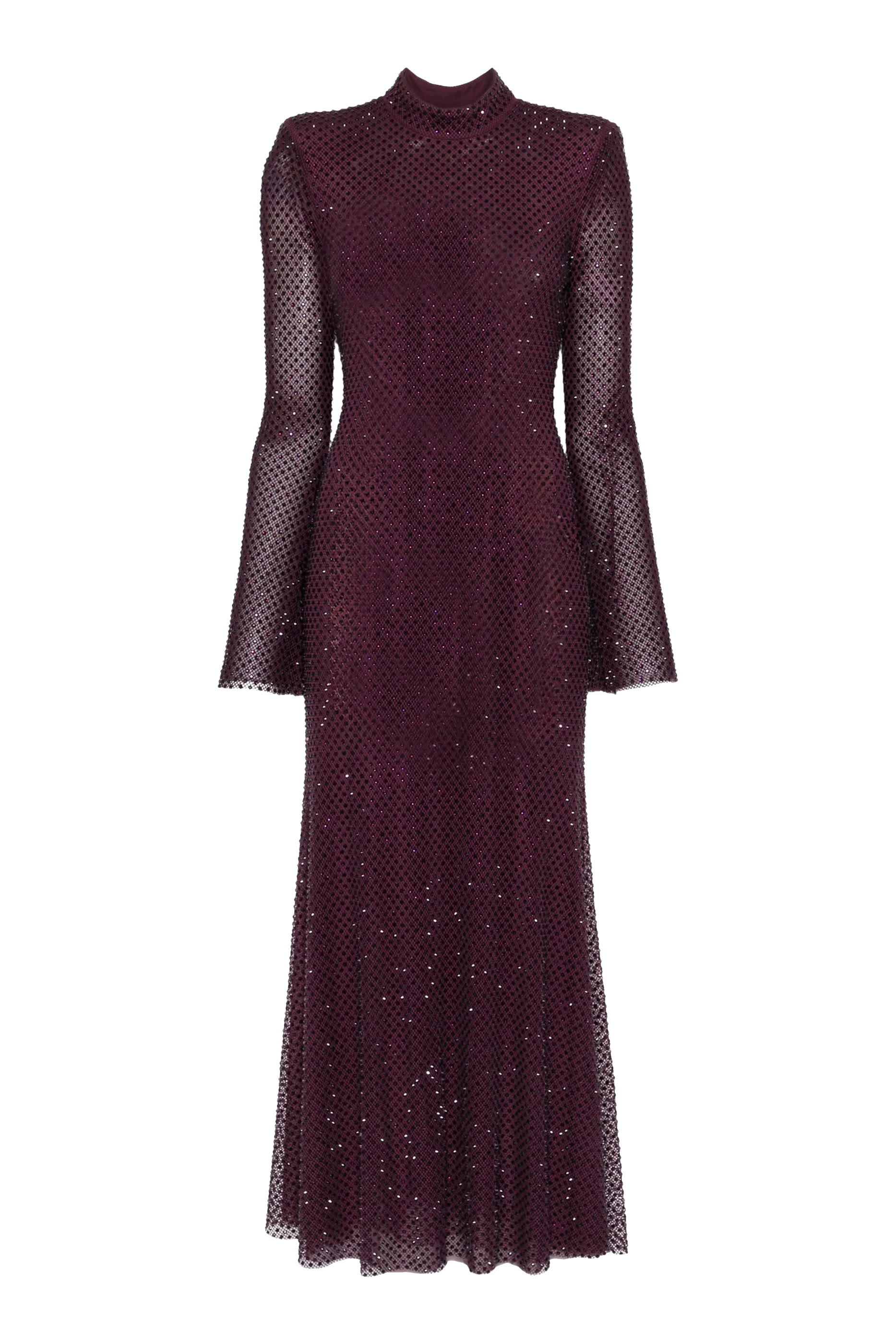 Rhinestone Fishnet Midi Dress