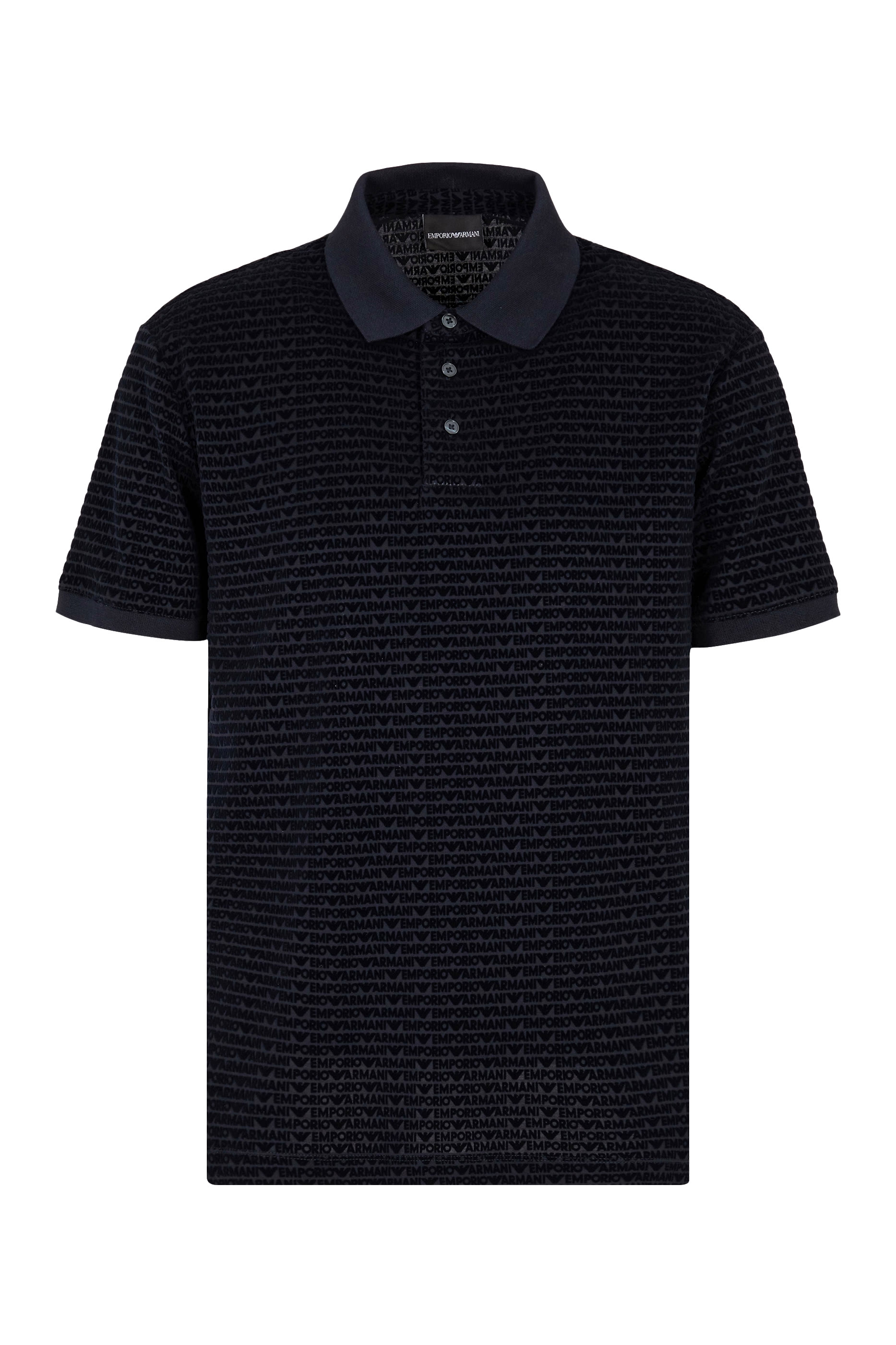 All-Over Jacquard Lettering Jersey Polo Shirt