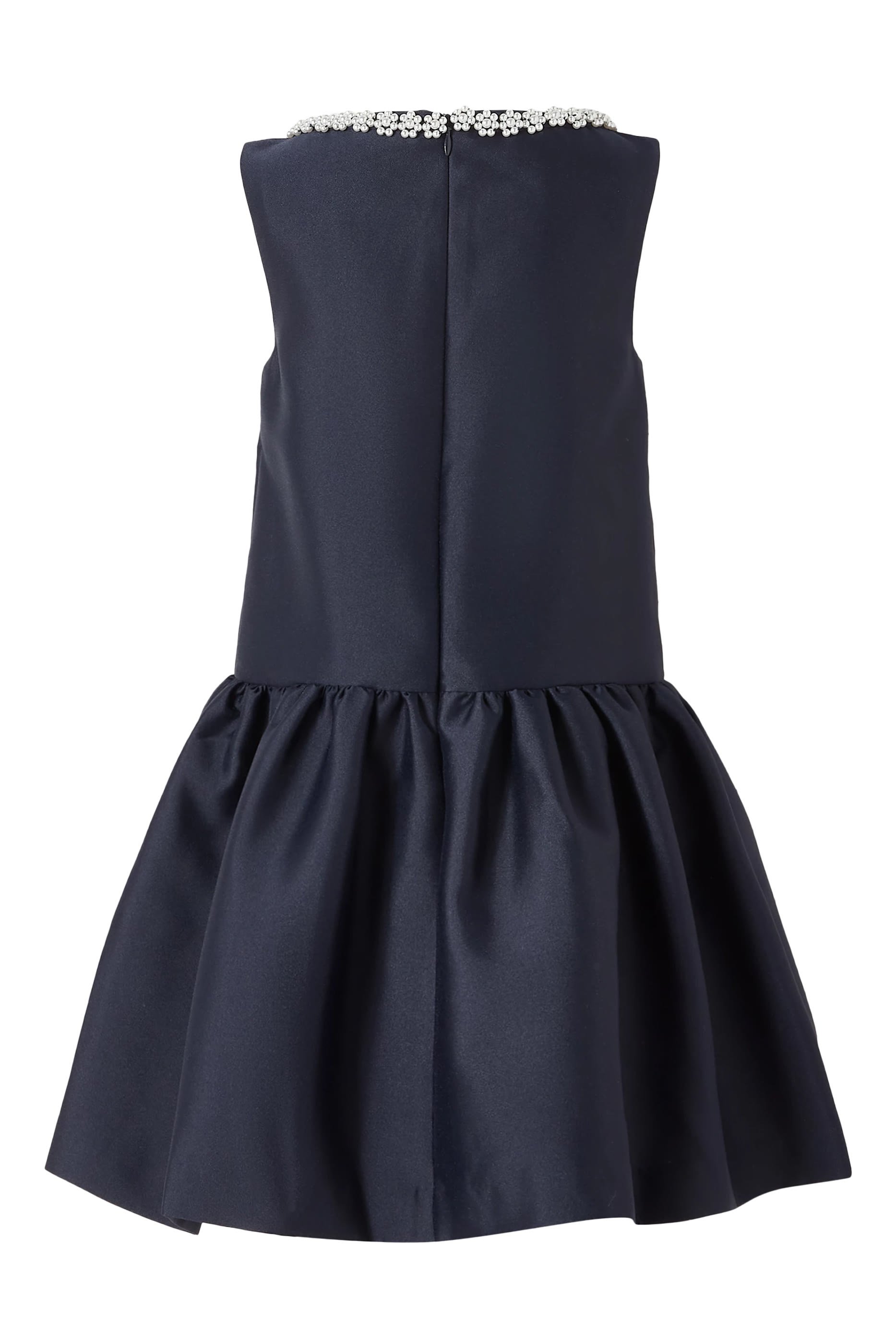 Kids Flower Scallop Taffeta Dress 