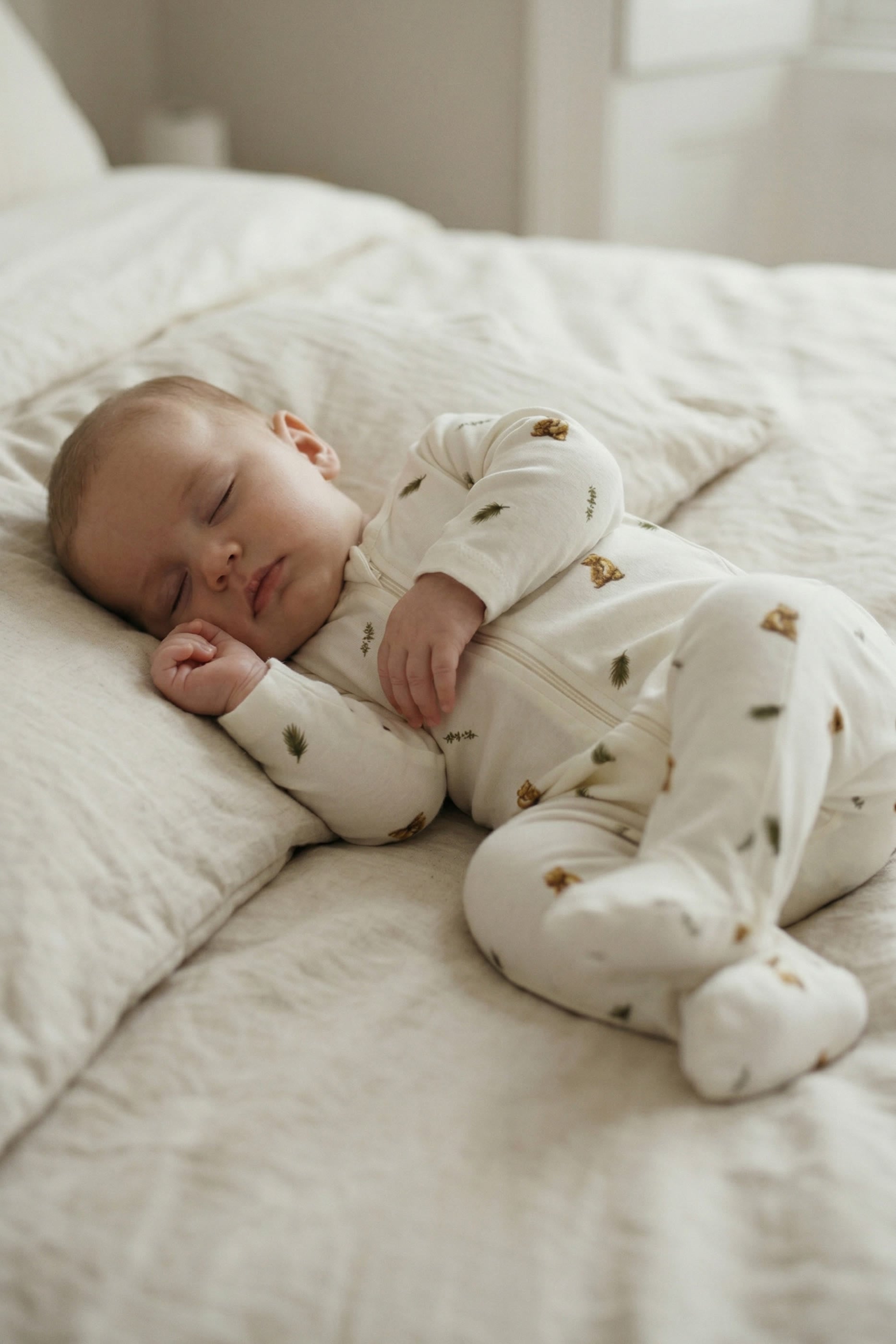 Kids  Brown Bear Print Sleepsuit